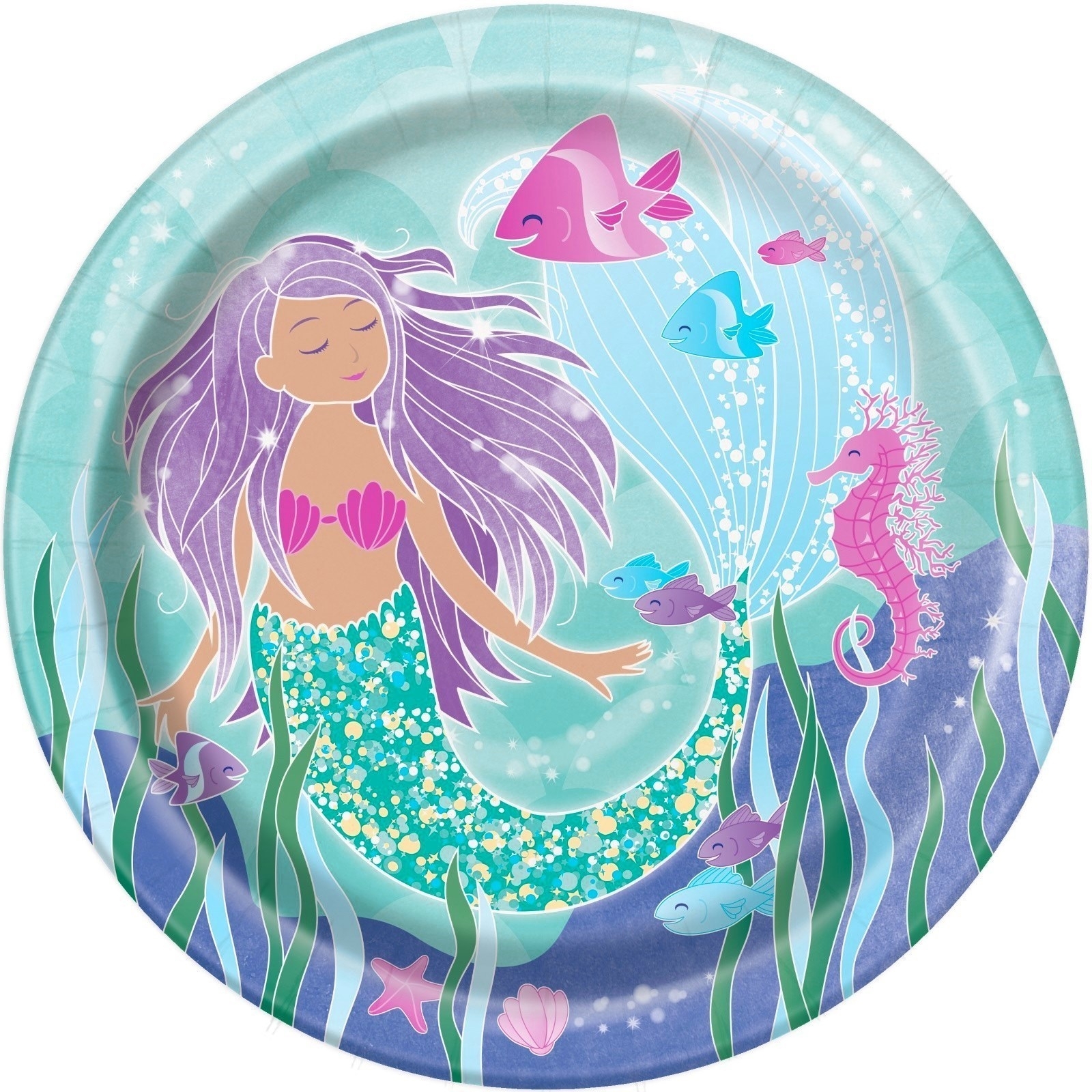 Mermaid Large Paper Plates (Pack of 8)