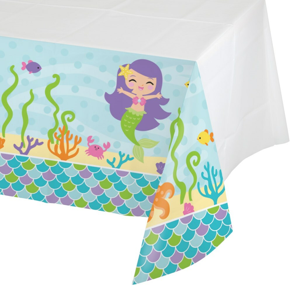 Mermaid Friends Plastic Tablecloth