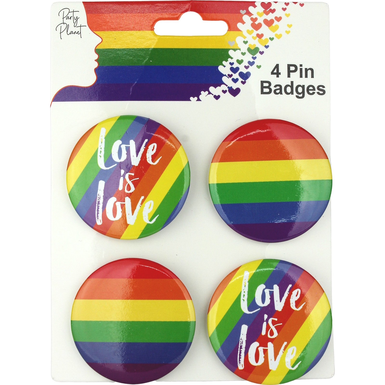 Rainbow Pride Badges (Pack of 4)