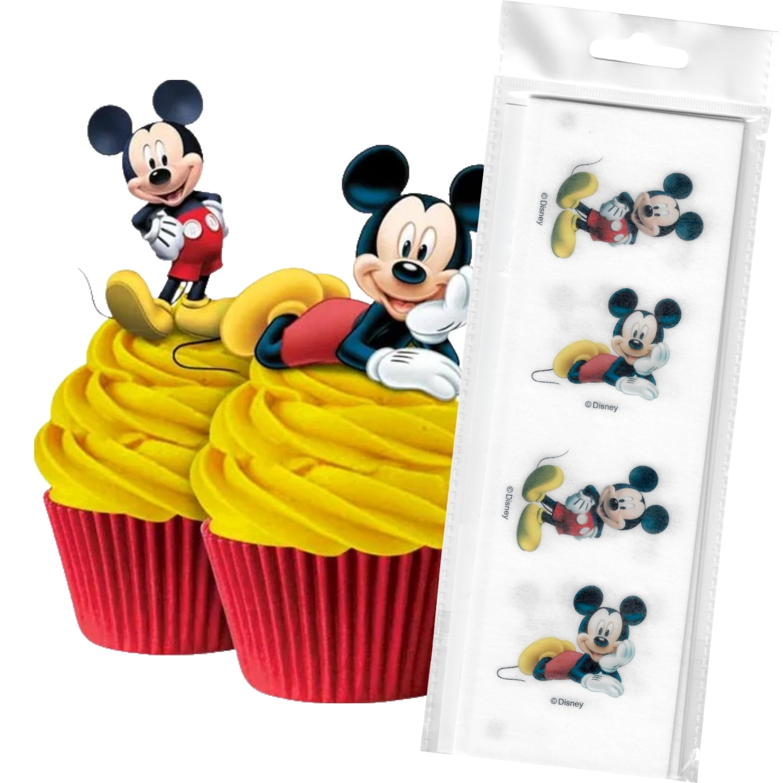 Mickey Mouse Edible Wafer Cupcake Toppers (Pack of 16)