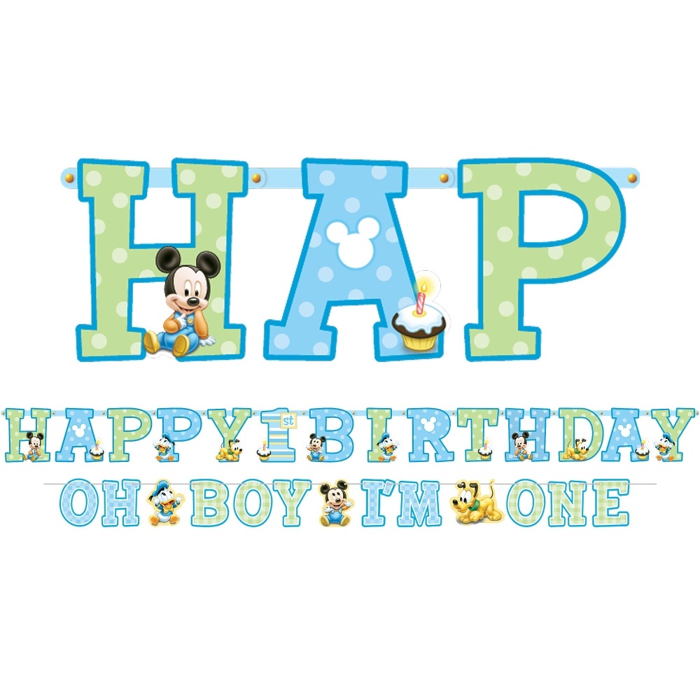 Mickey Mouse 1st Birthday Jumbo Letter Banner Kit