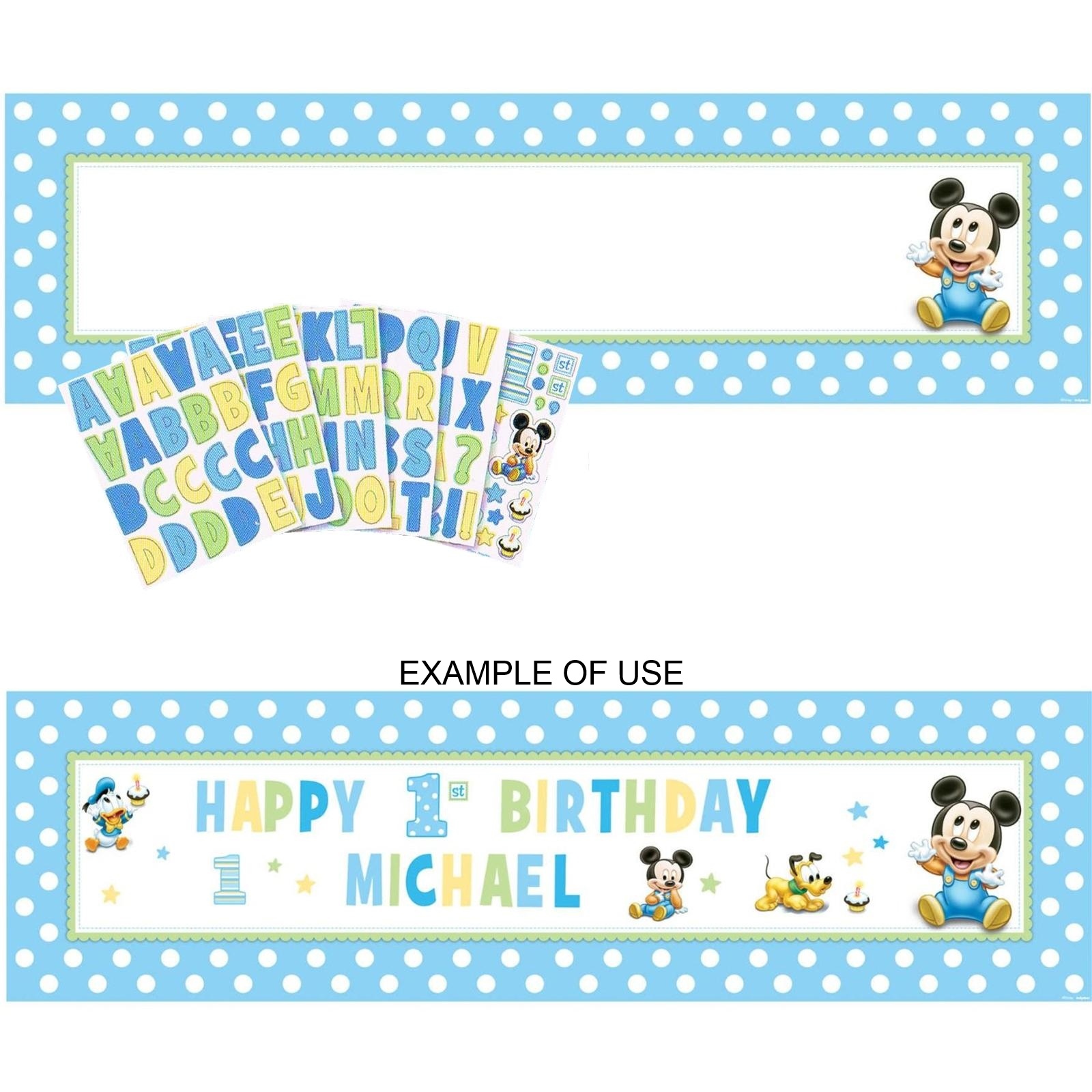 Mickey Mouse 1st Birthday Personalized Giant Banner