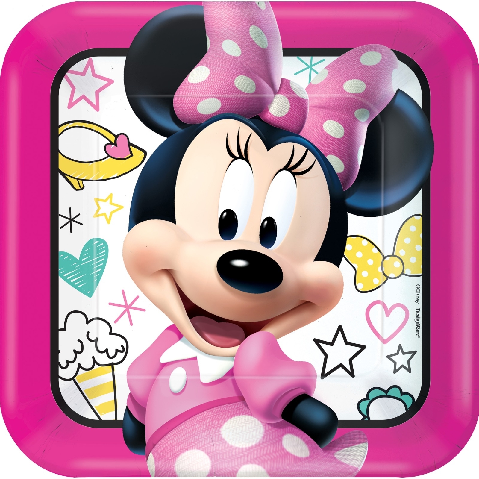 Minnie Mouse Large Square Plates (Pack of 8)