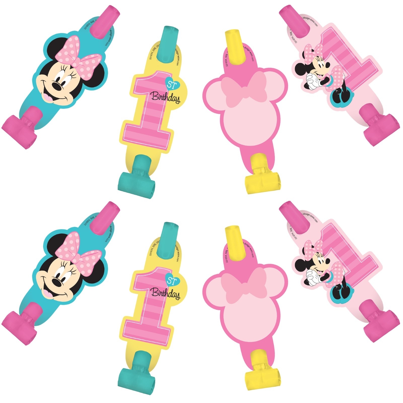 Minnie Mouse Fun To Be One Party Blowers (Pack of 8)