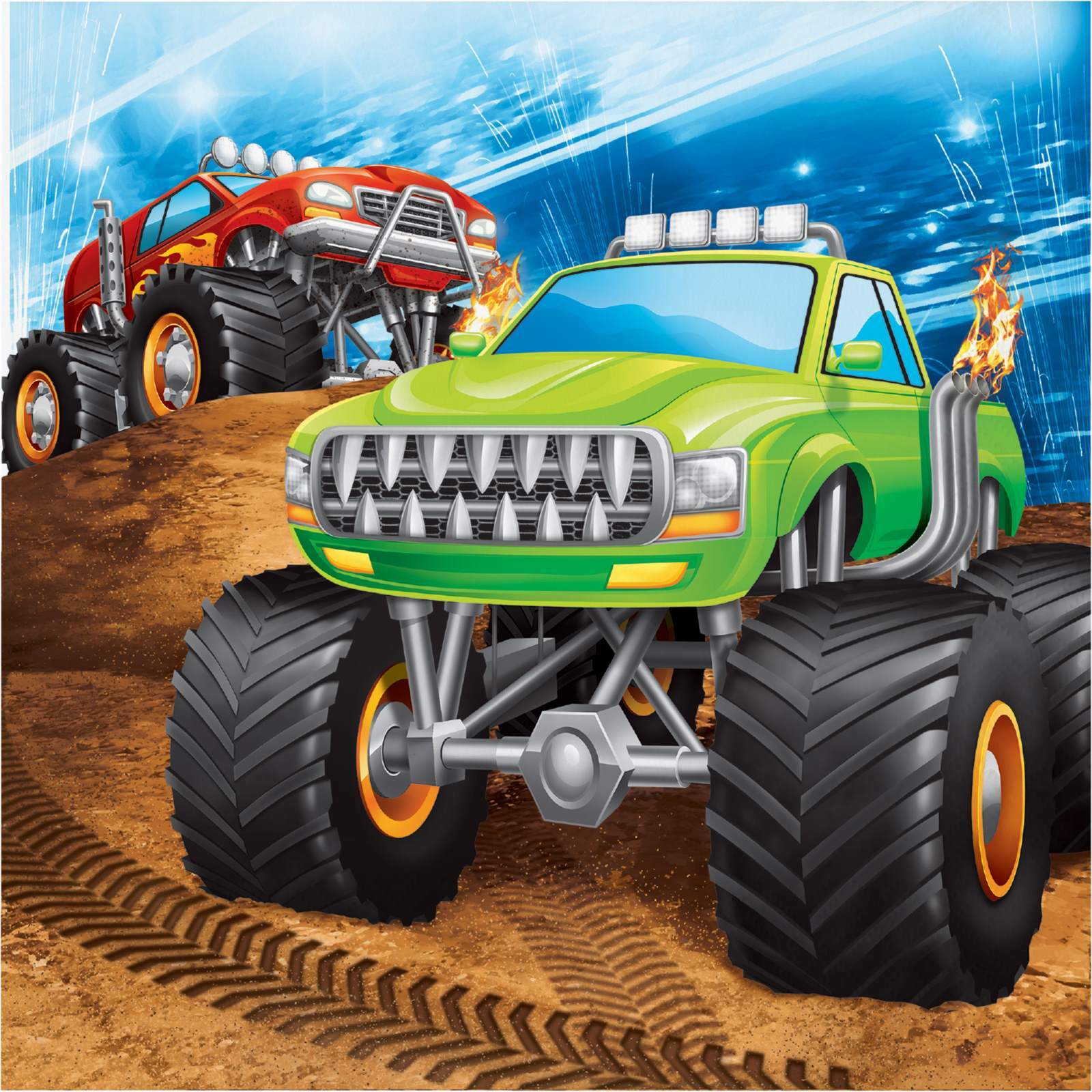 Monster Truck Rally Large Napkins / Serviettes (Pack of 16)