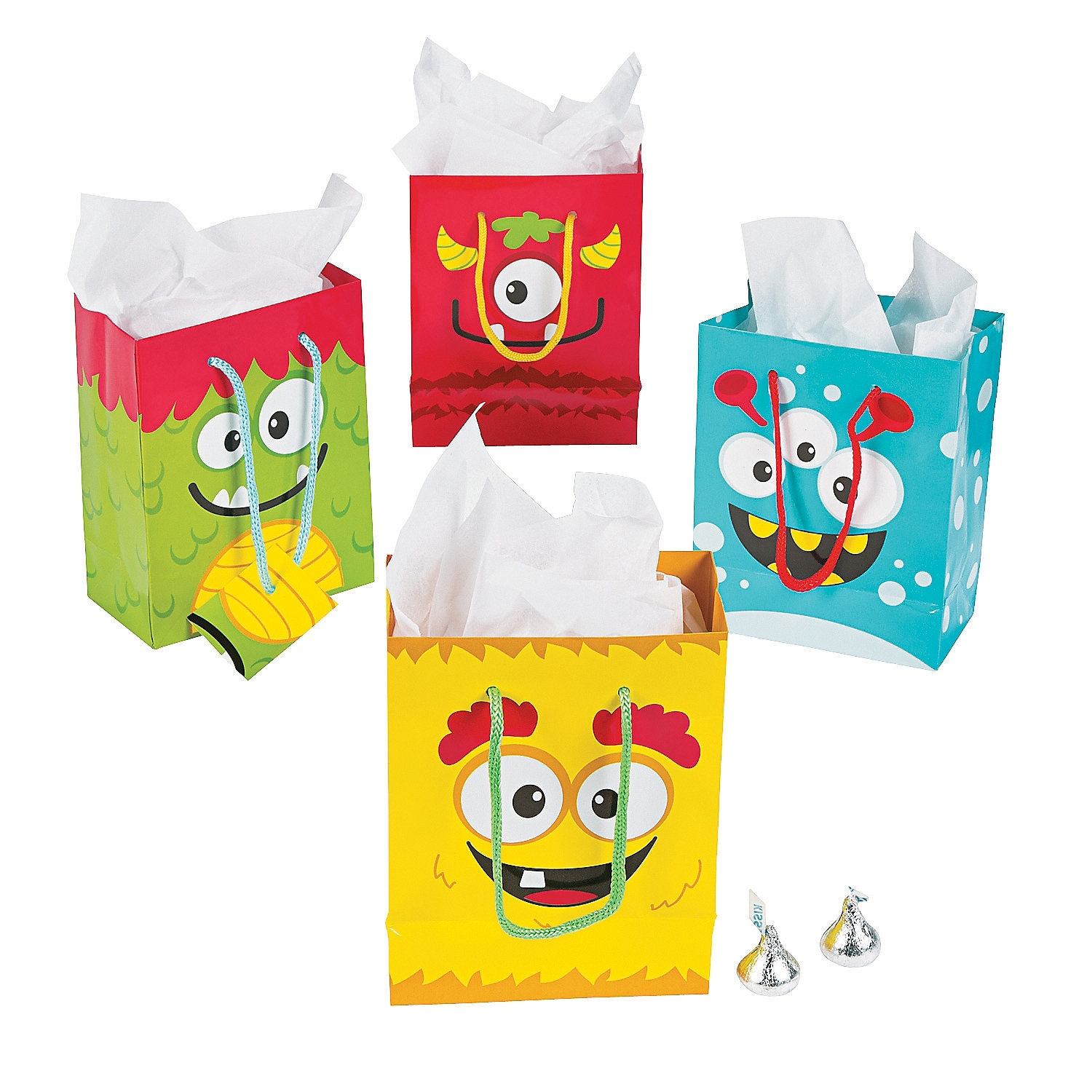 Monster Small Paper Gift Bags (Pack of 12)
