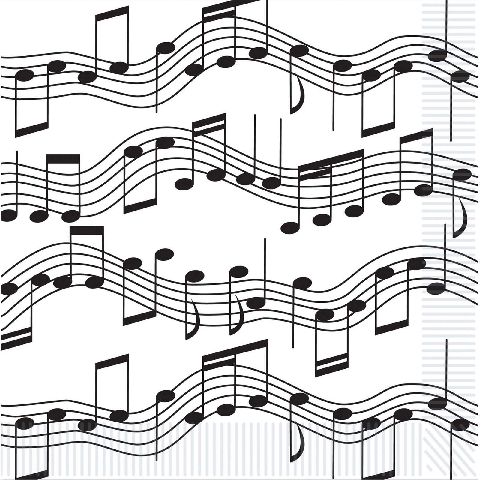 Musical Notes Large Napkins / Serviettes (Pack of 16)