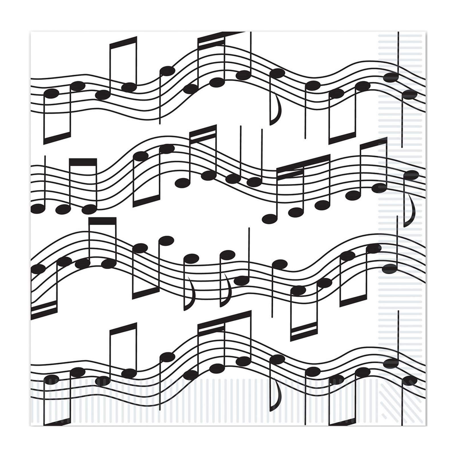 Musical Notes Small Napkins / Serviettes (Pack of 16)