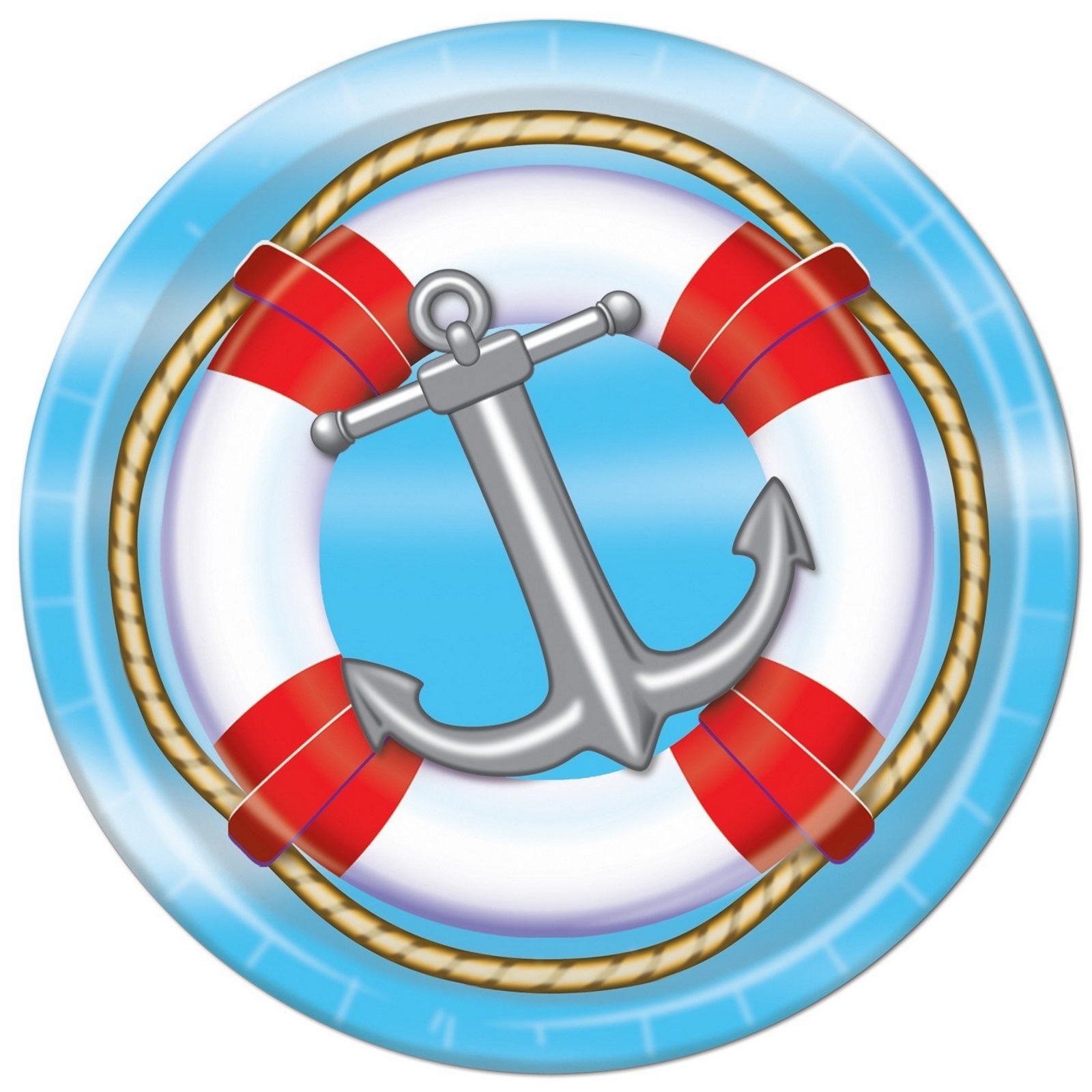 Nautical Large Paper Plates (Pack of 8)