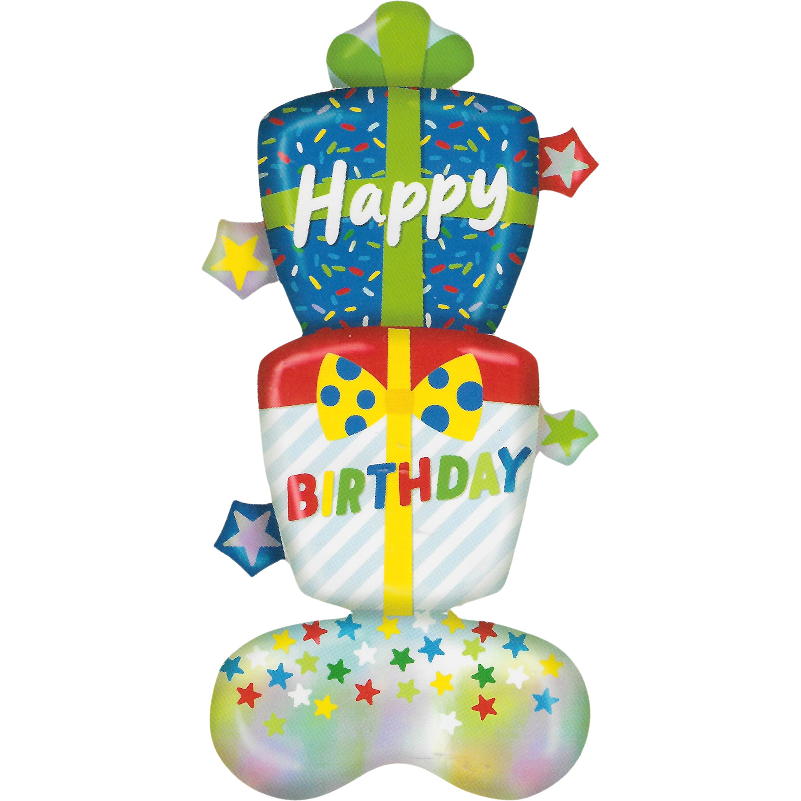 Blue Happy Birthday Standing Air Fill Balloon 100cm 