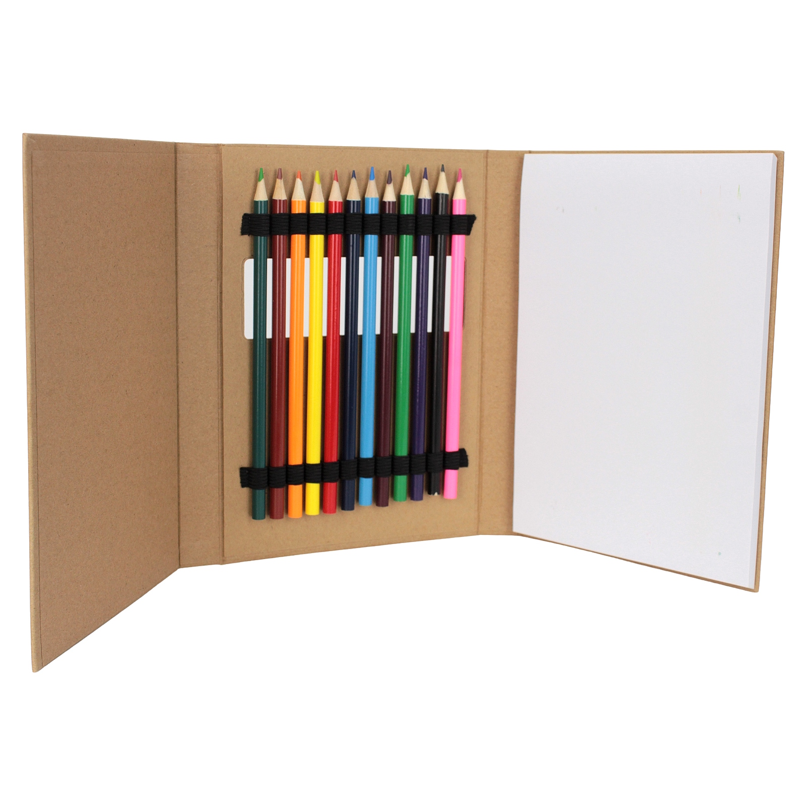 Trifold Travel Sketch Pad With Coloured Pencils