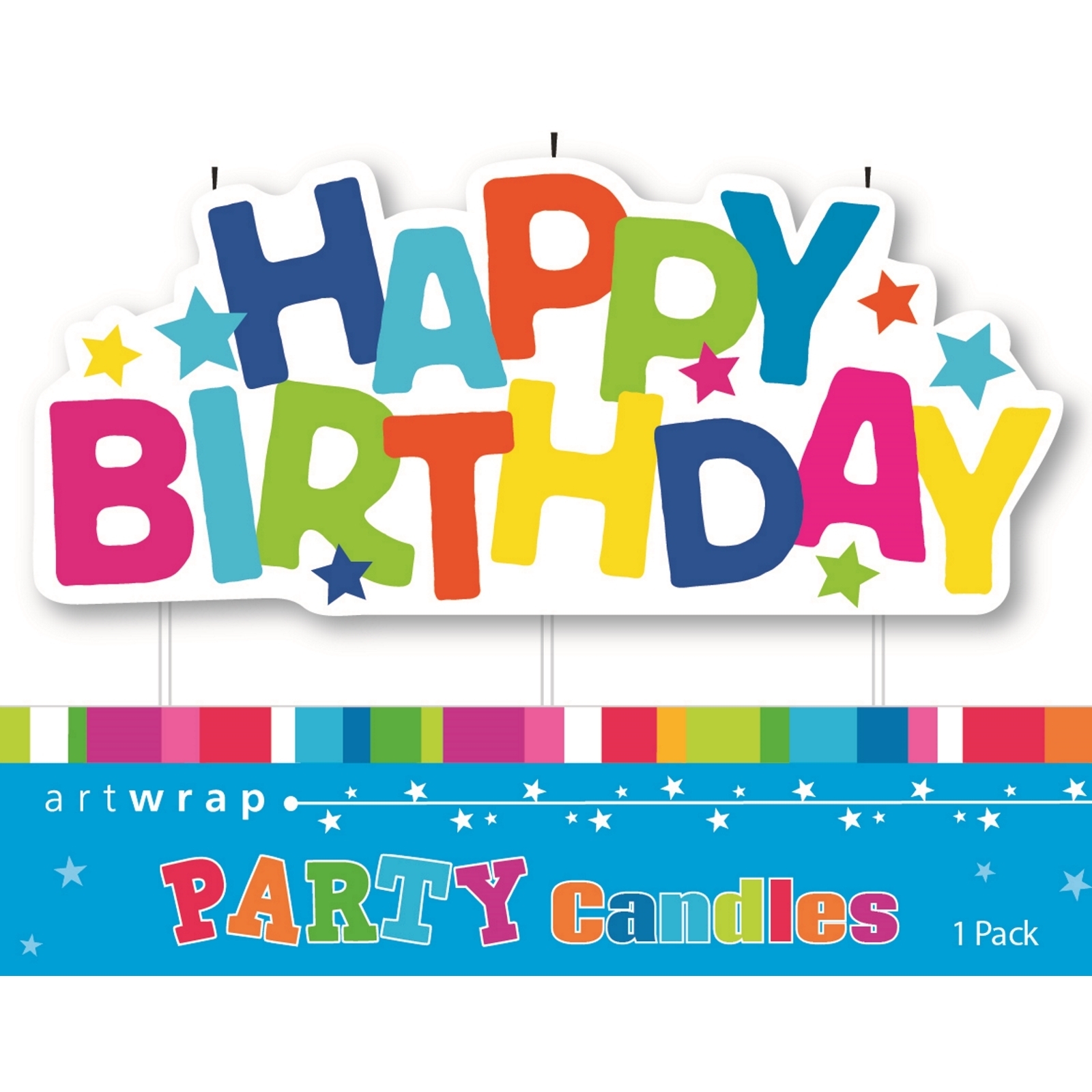 Coloured Happy Birthday Candle 