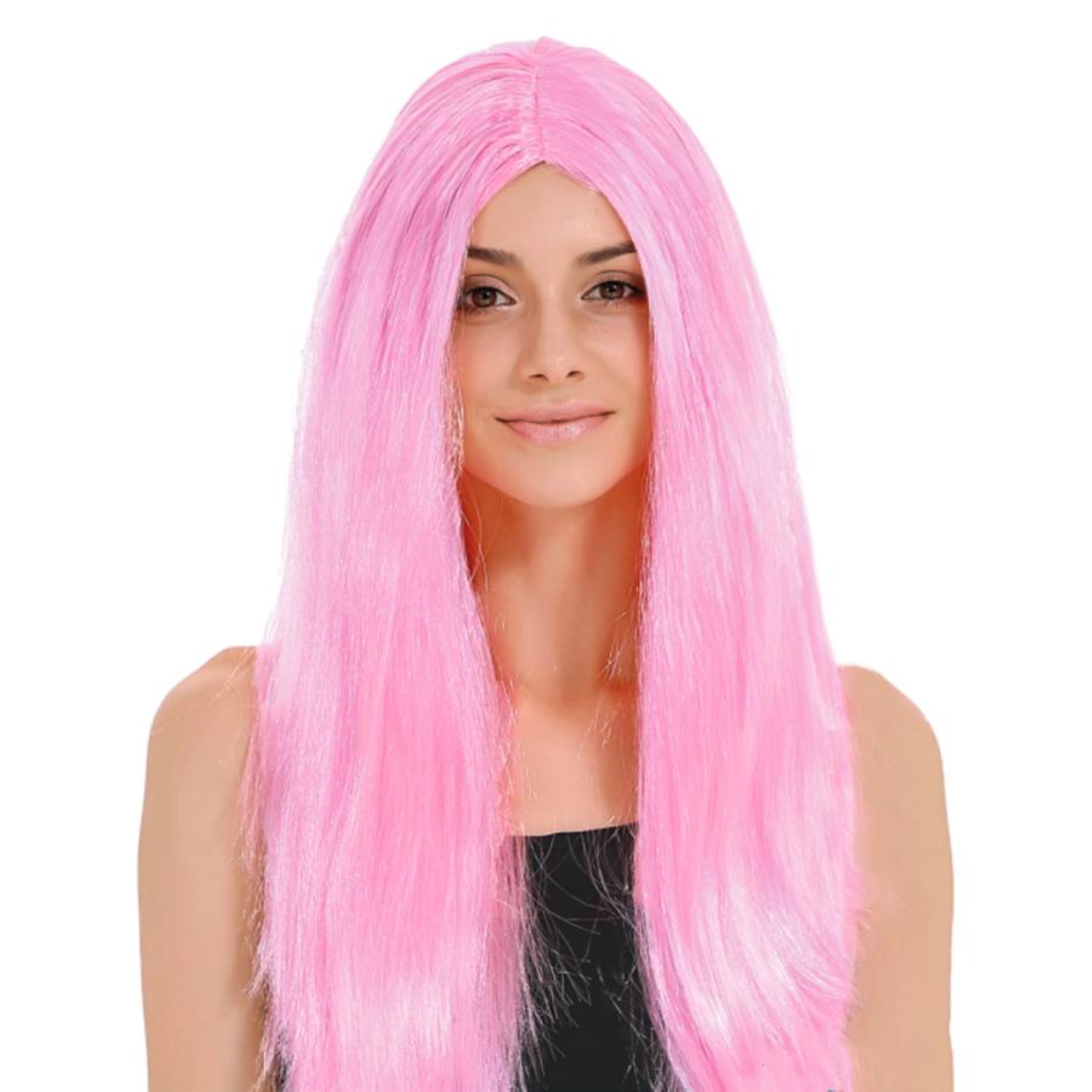 Adult Sleek Pink Long Wig