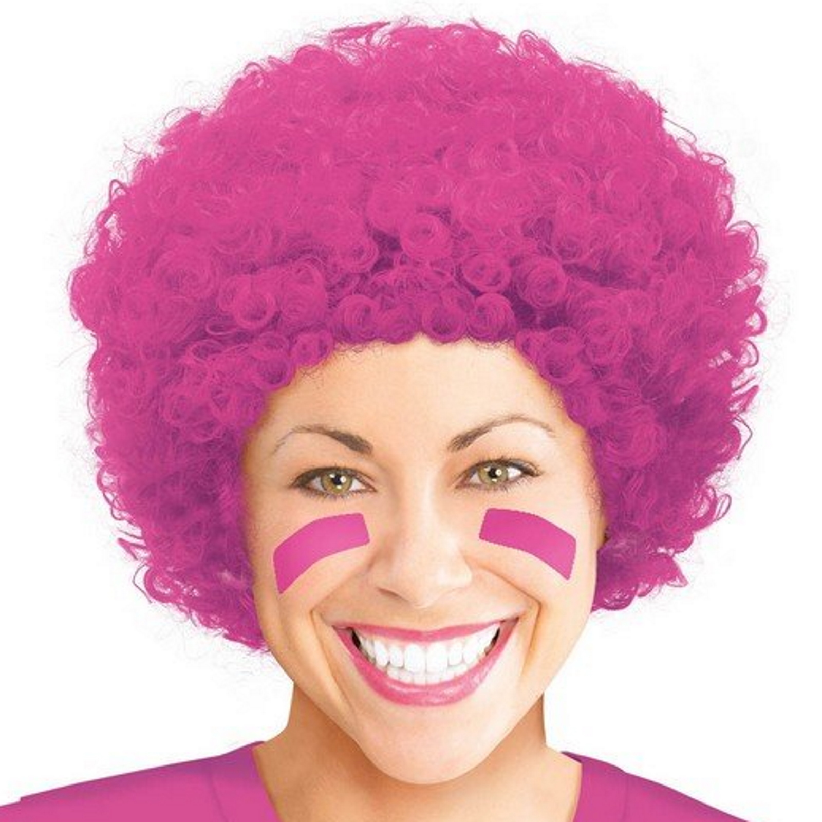 Hot Pink Curly Afro Wig