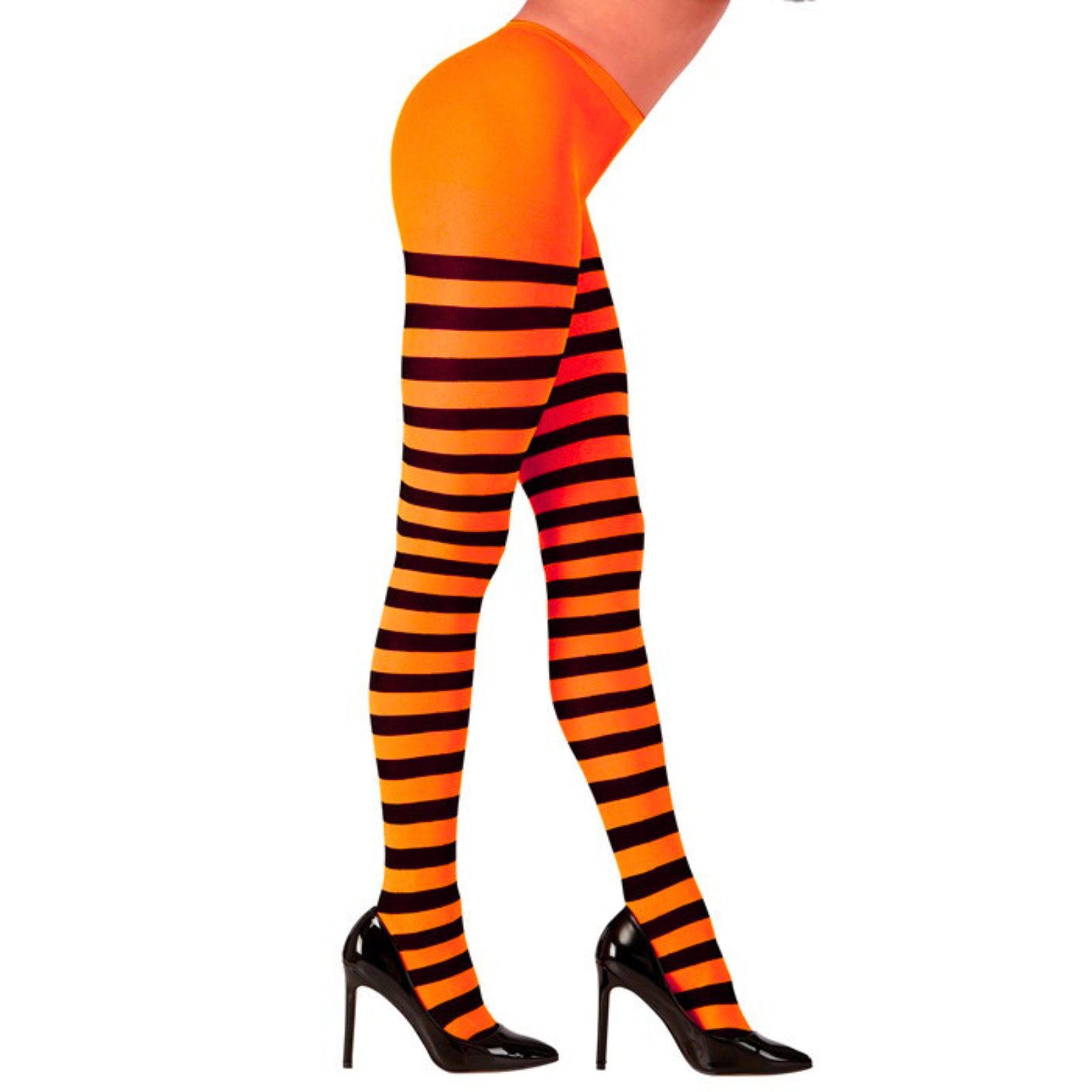 Adult Striped Orange and Black Stockings 