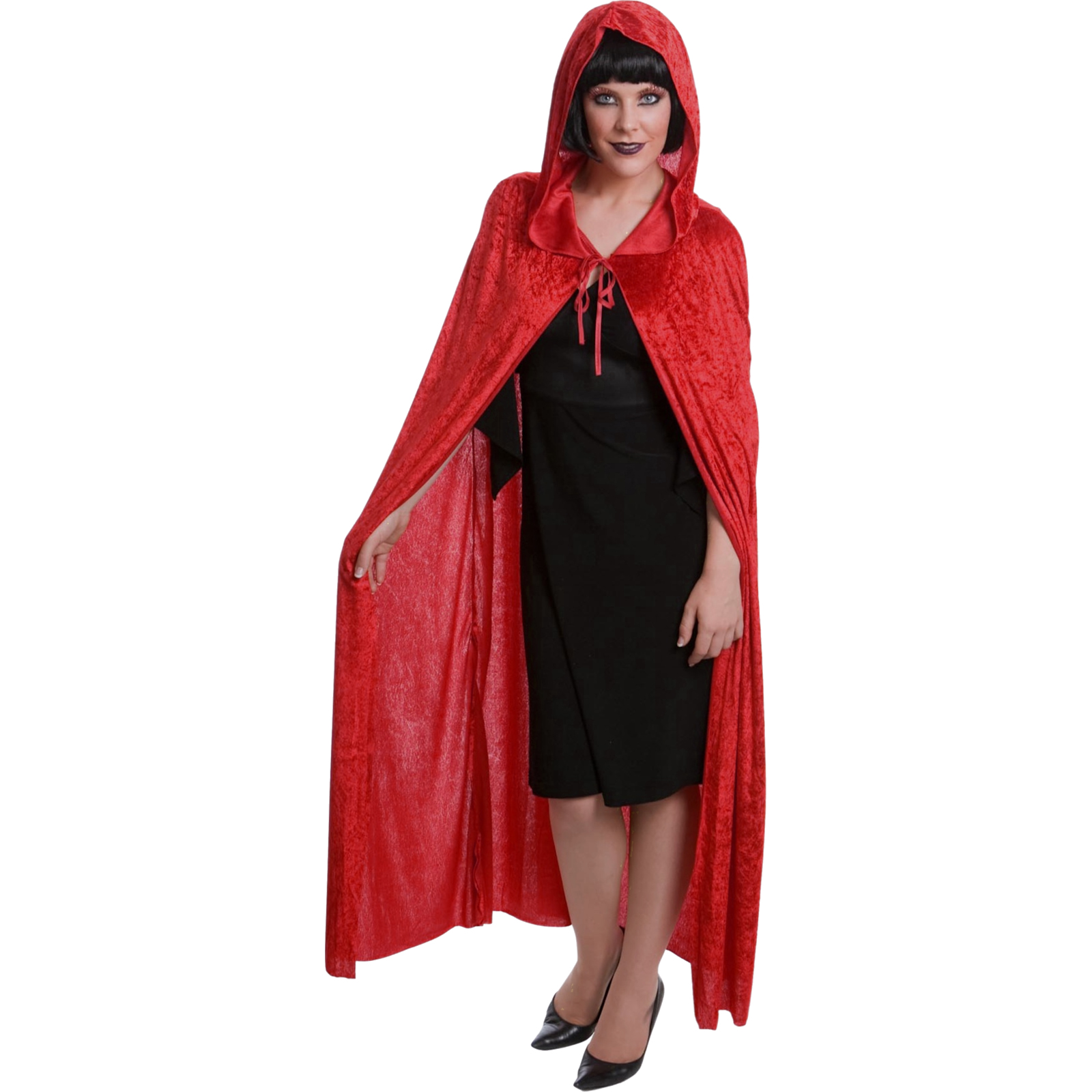 Adult Red Velvet Cape With Hood