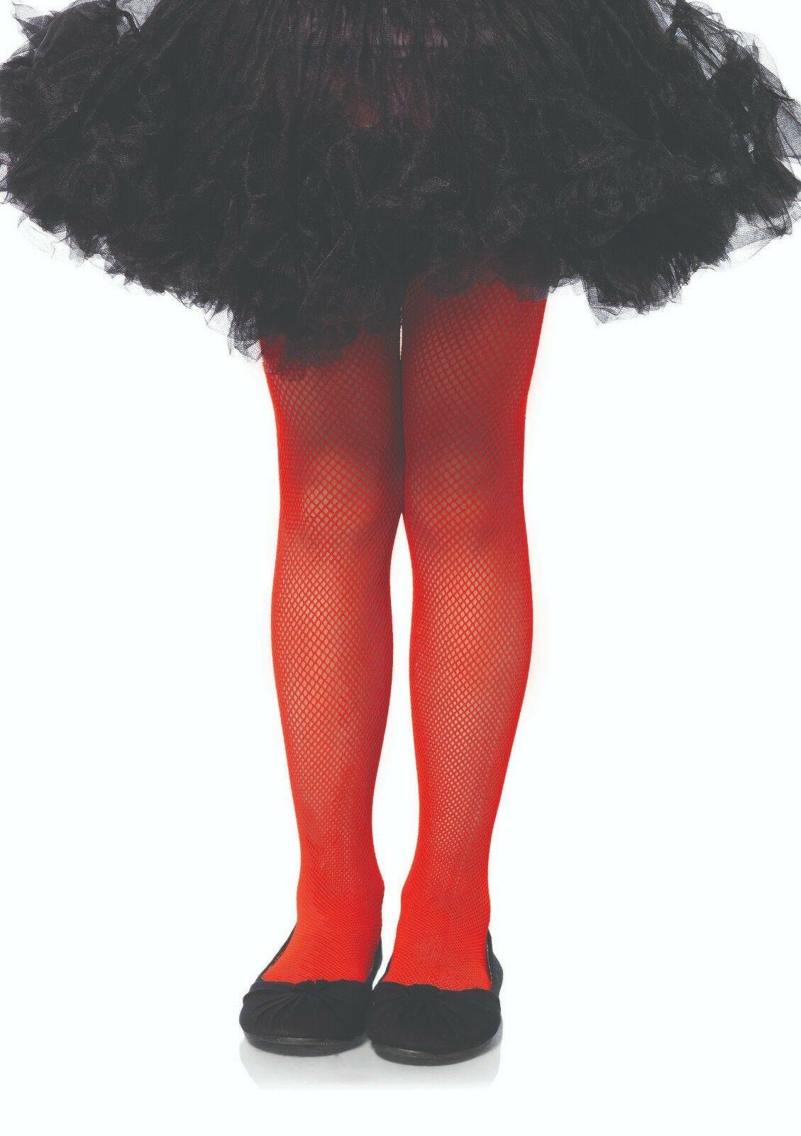 Red Fishnet Child Tights