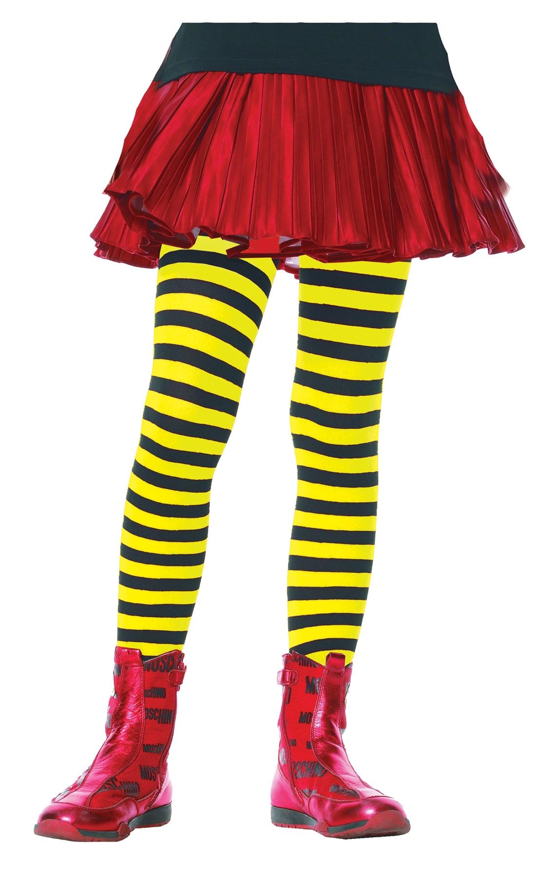 Yellow Black Striped Tights Child Costume Accessory