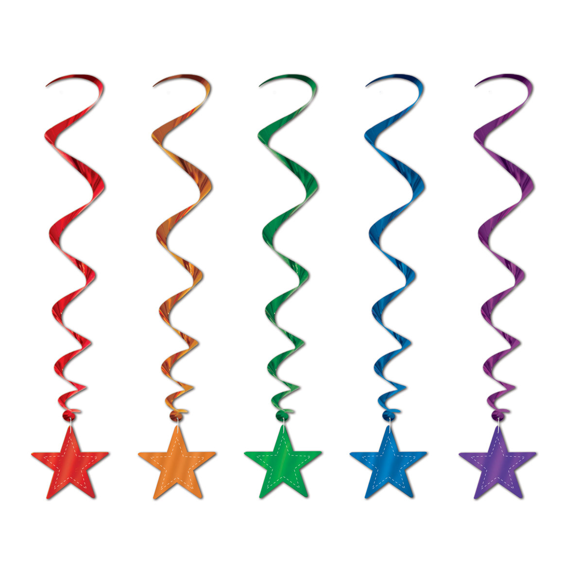 Coloured Star Whirls (Pack of 5)