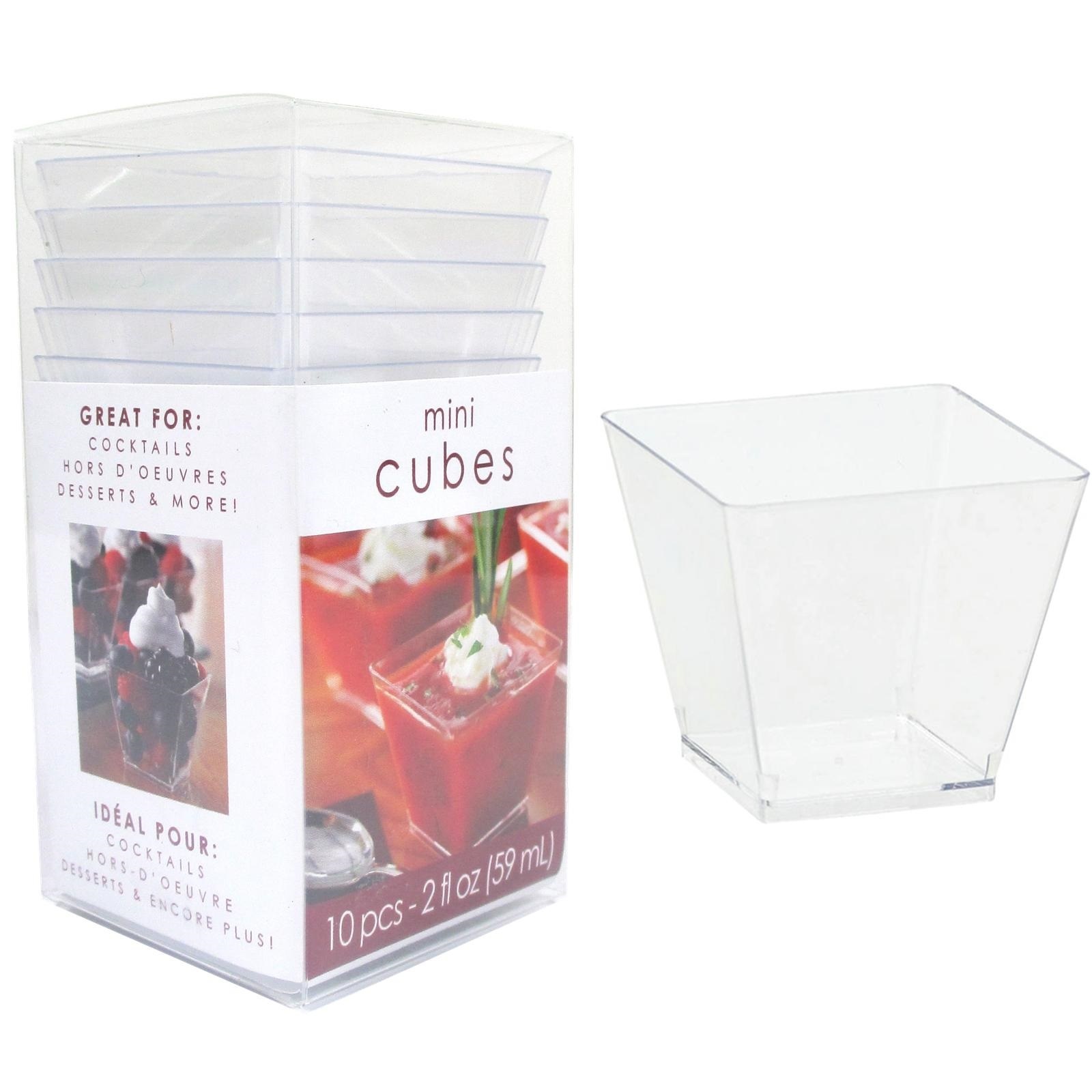 Dessert Plastic Mini Cubes (Pack of 10)