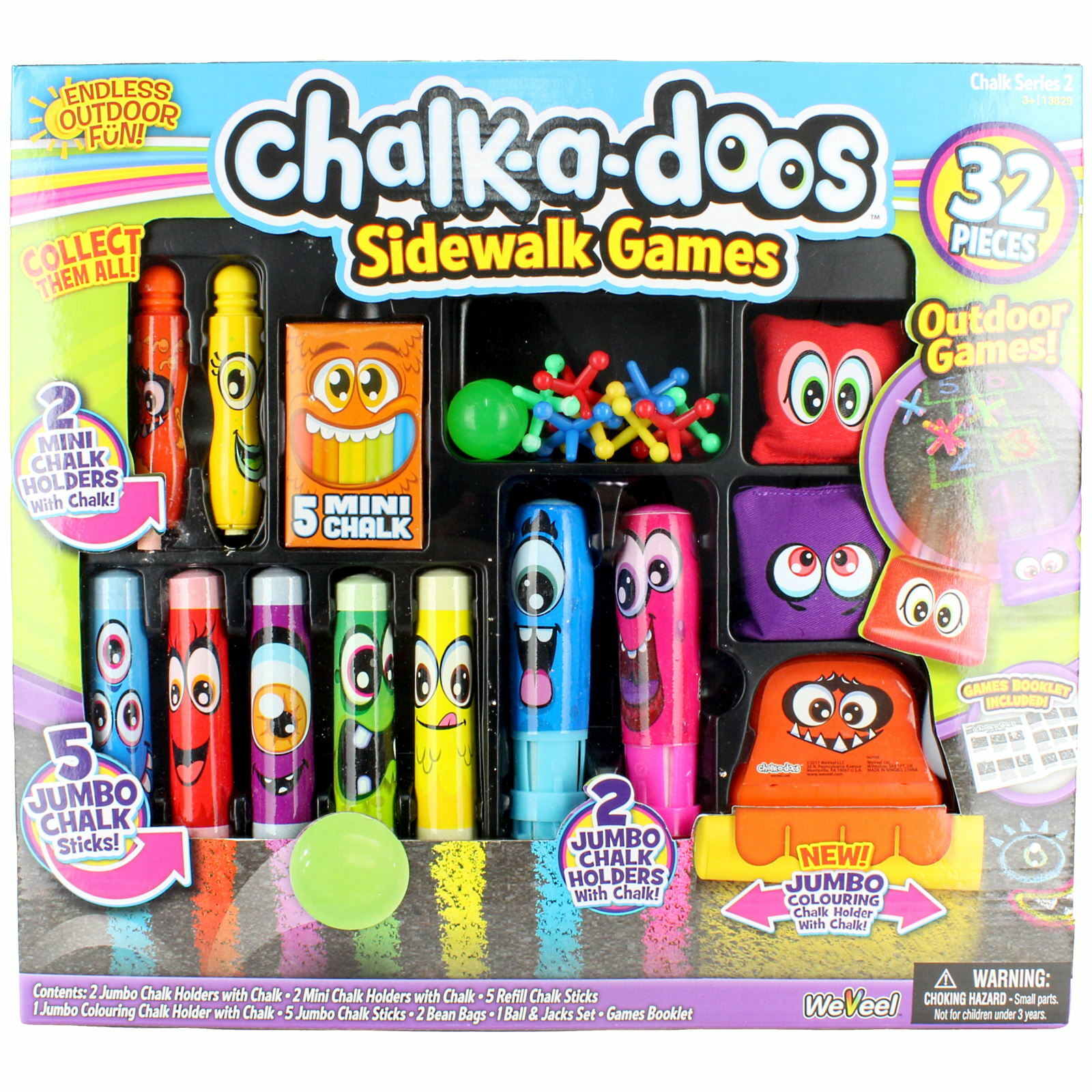 Chalk-a-doos Sidewalk Games Set (32 Piece)