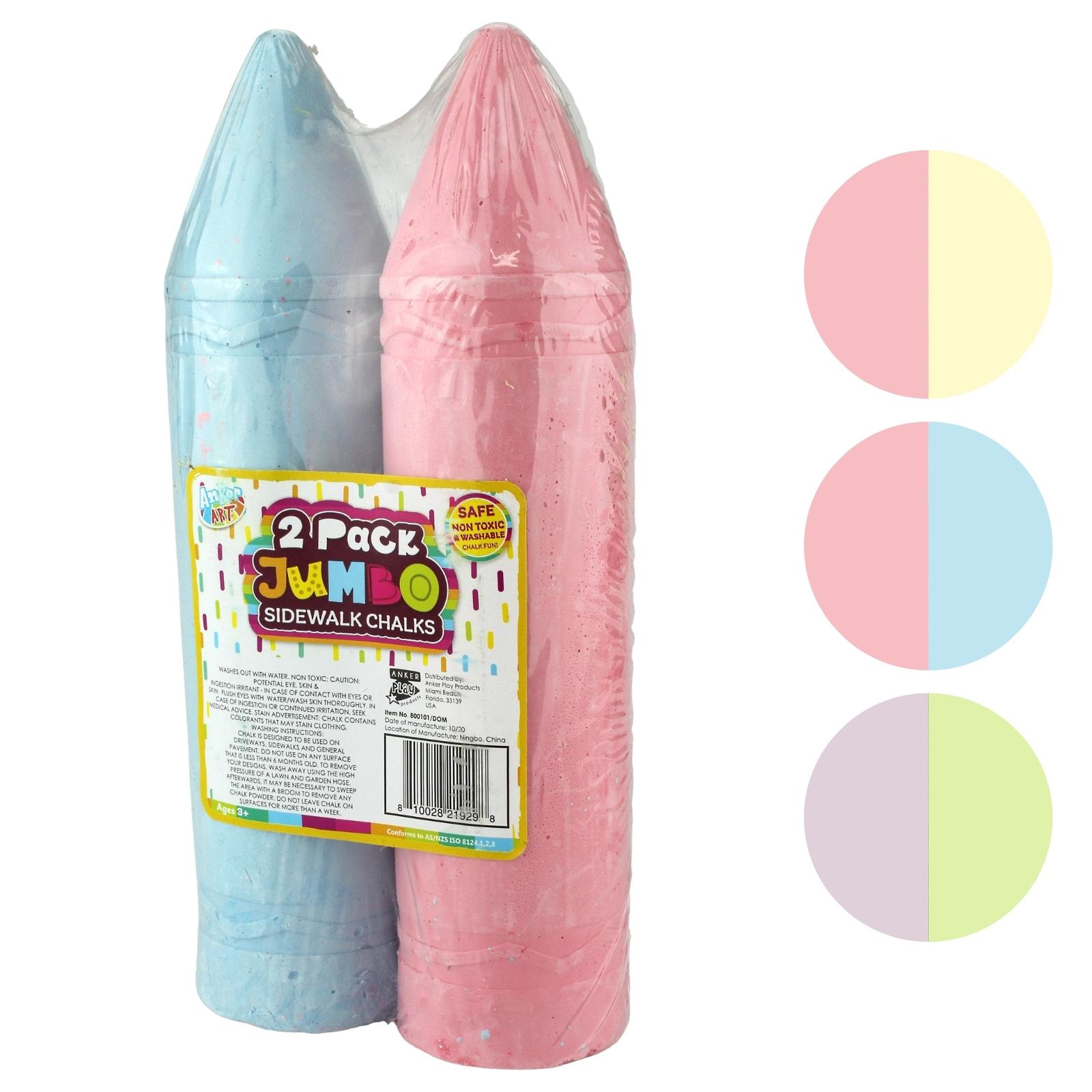 Jumbo Coloured Sidewalk Chalk (Pack of 2)