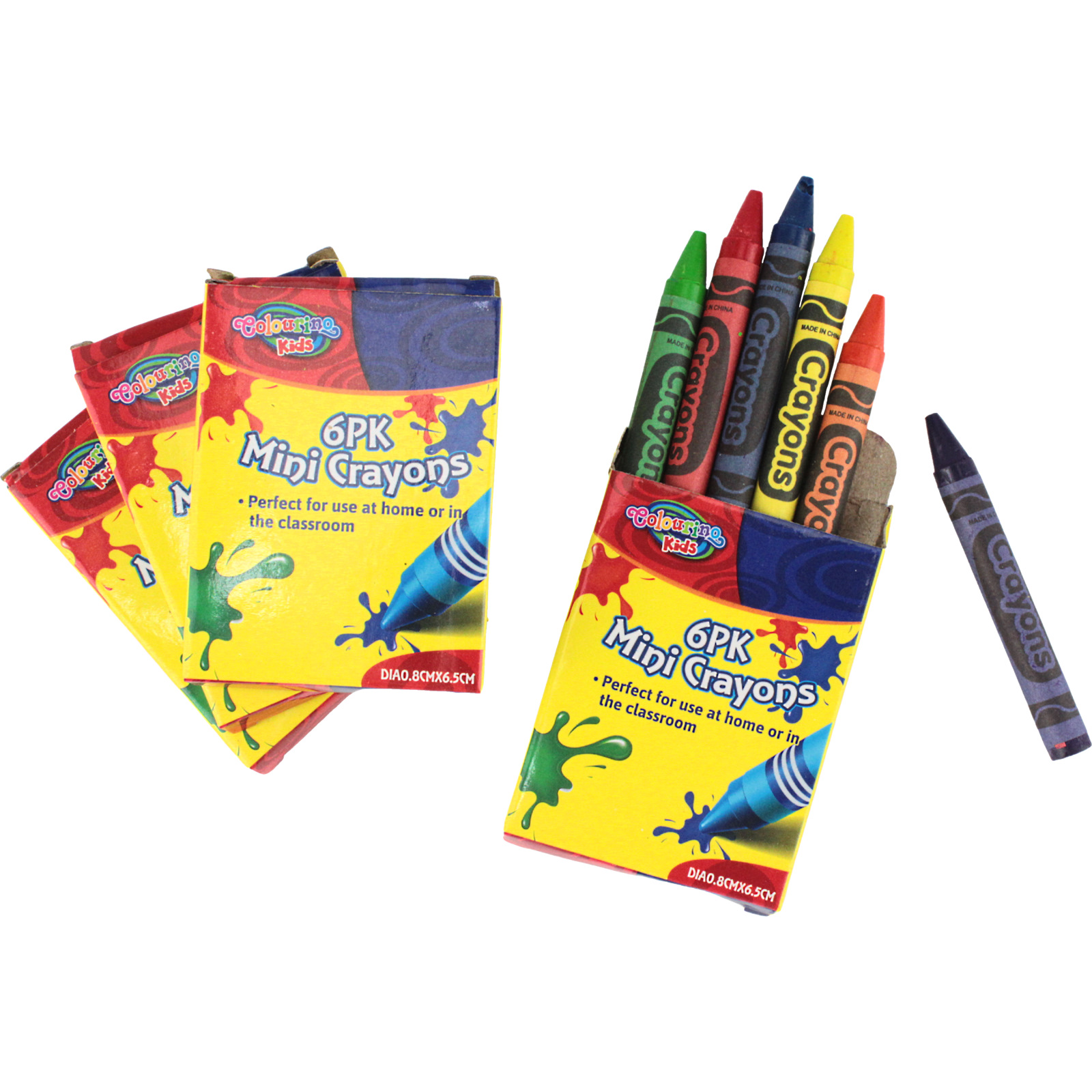 Pack of 4 Mini Boxed Crayons (6 Crayons in a Pack)  