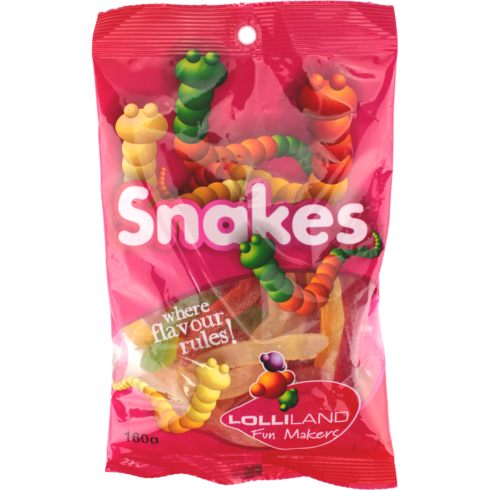 Mixed Snake Lollies (160g)