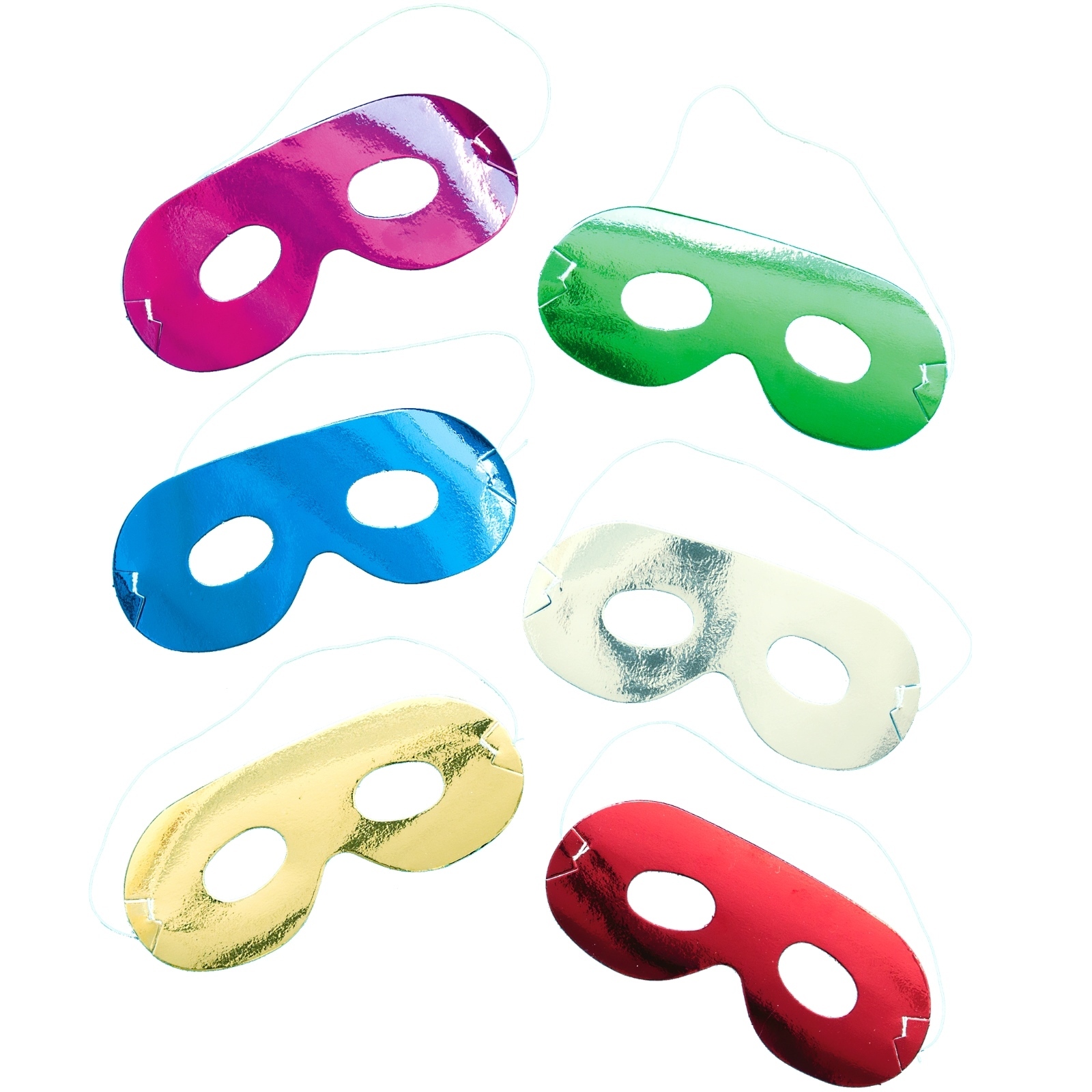 Coloured Foil Eye Masks (Pack of 8)