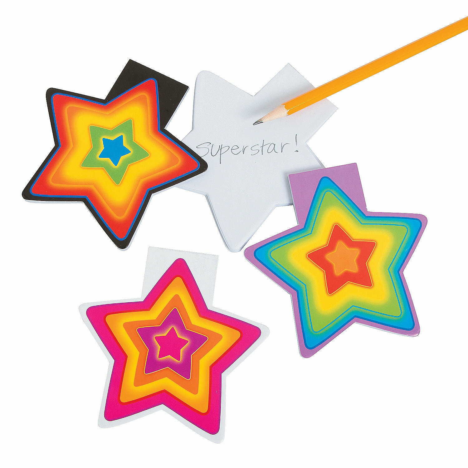 Neon Star Notepads (Pack of 12)