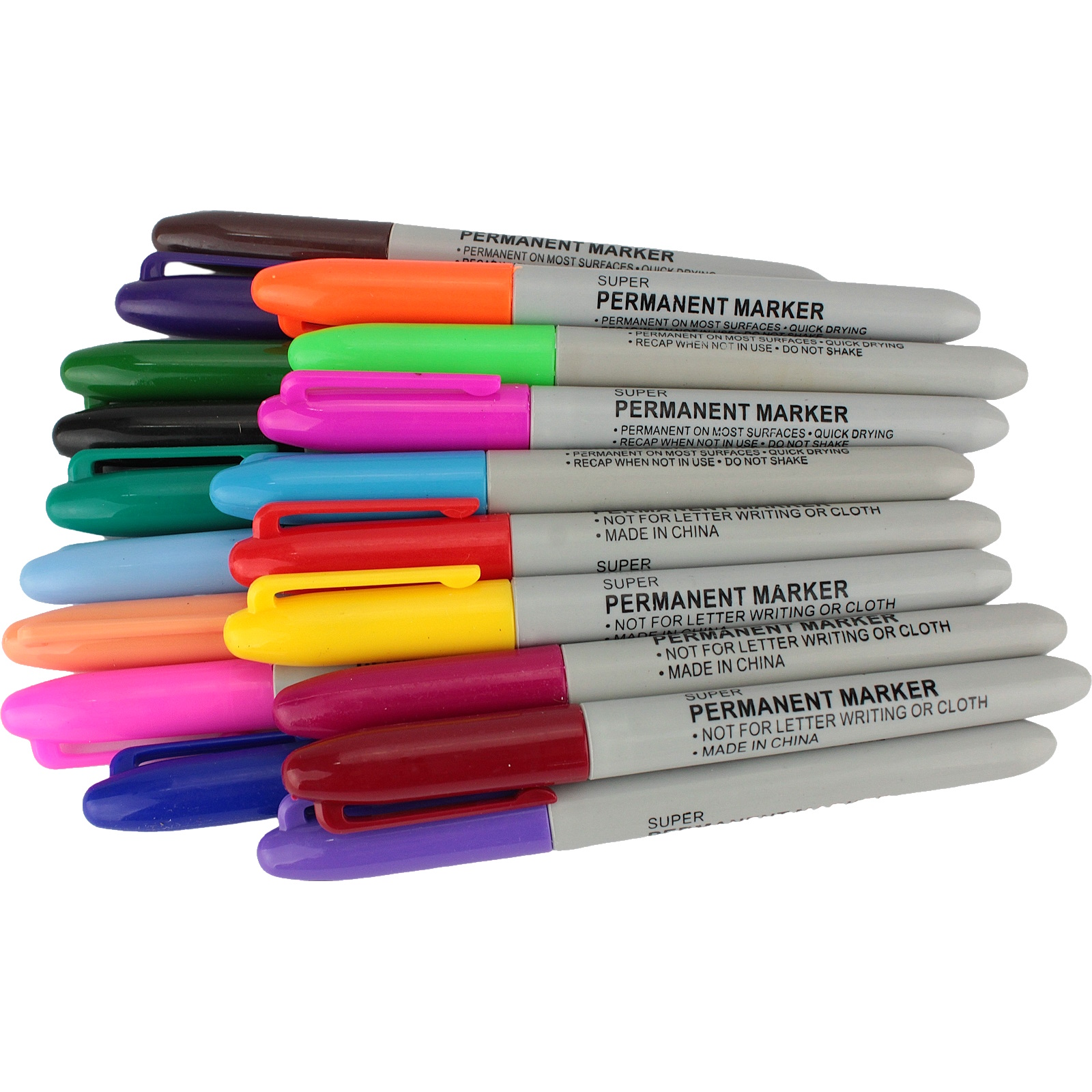 Coloured Fine Line Permanent Markers (Pack of 18)