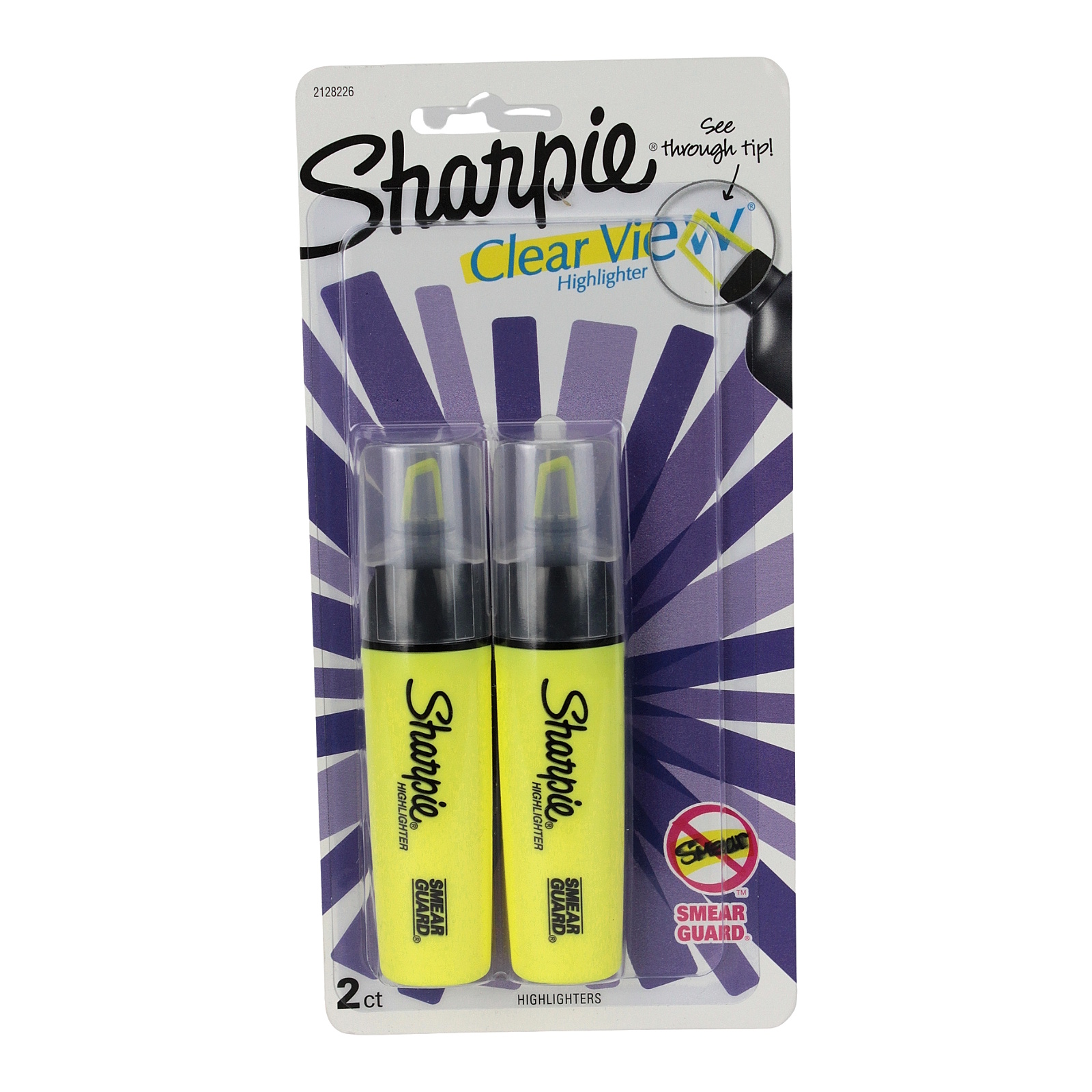 Sharpie Clear View Yellow Highlighters (Pack of 2)