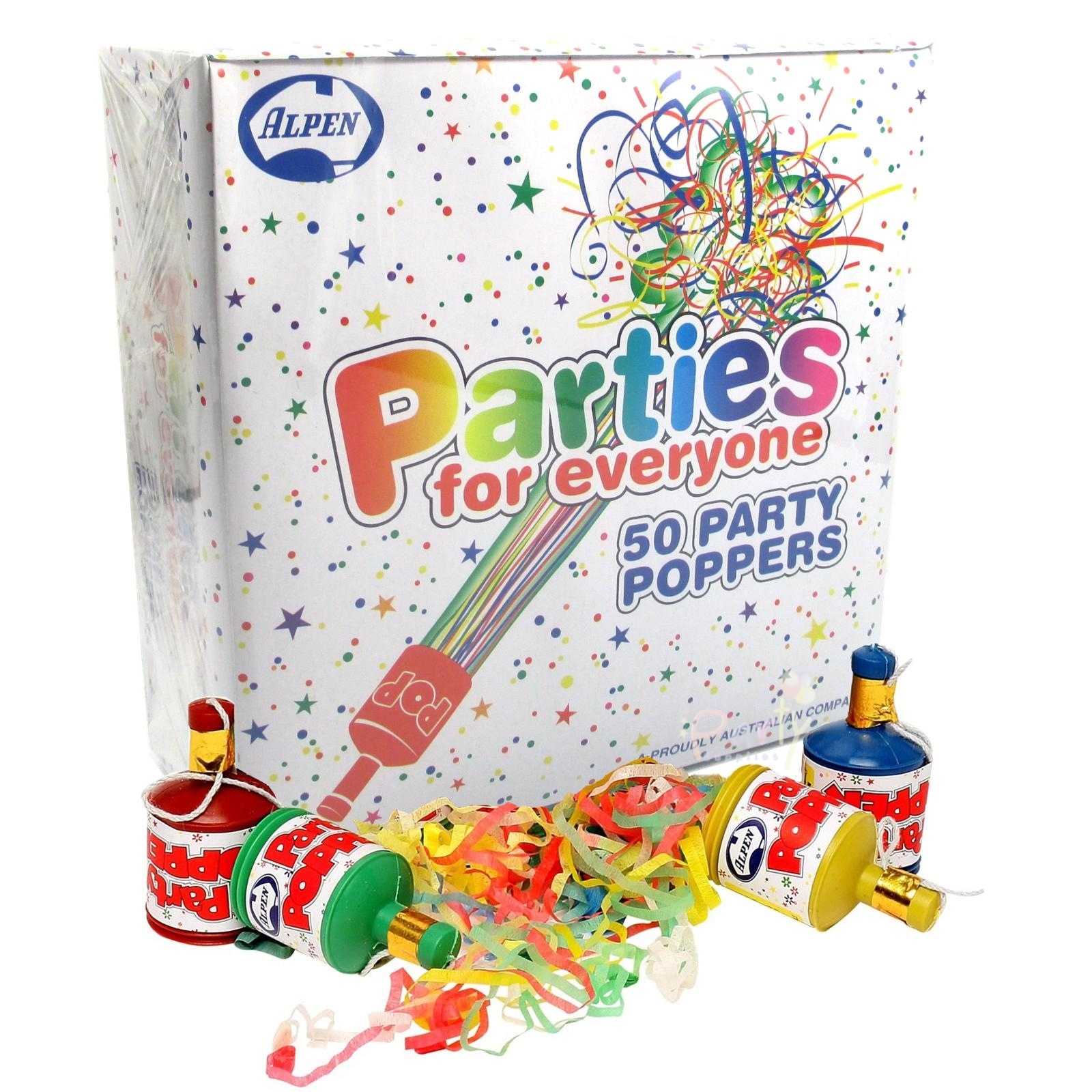 Party Poppers (Box of 50)