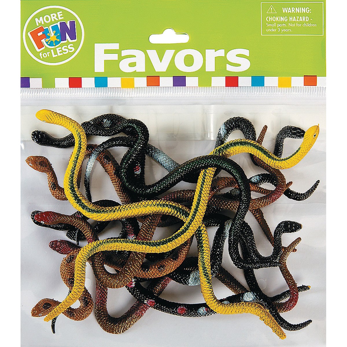 Mini Plastic Snakes (Pack of 12)