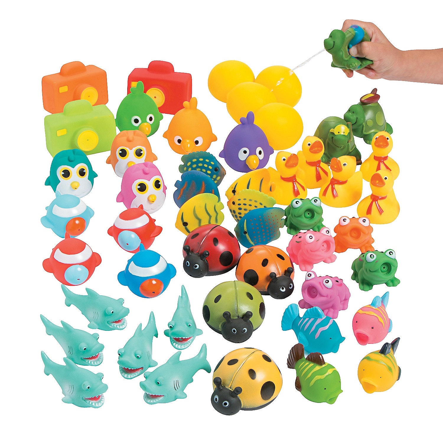 Assorted Vinyl Water Squirts (Bulk Pack of 50)