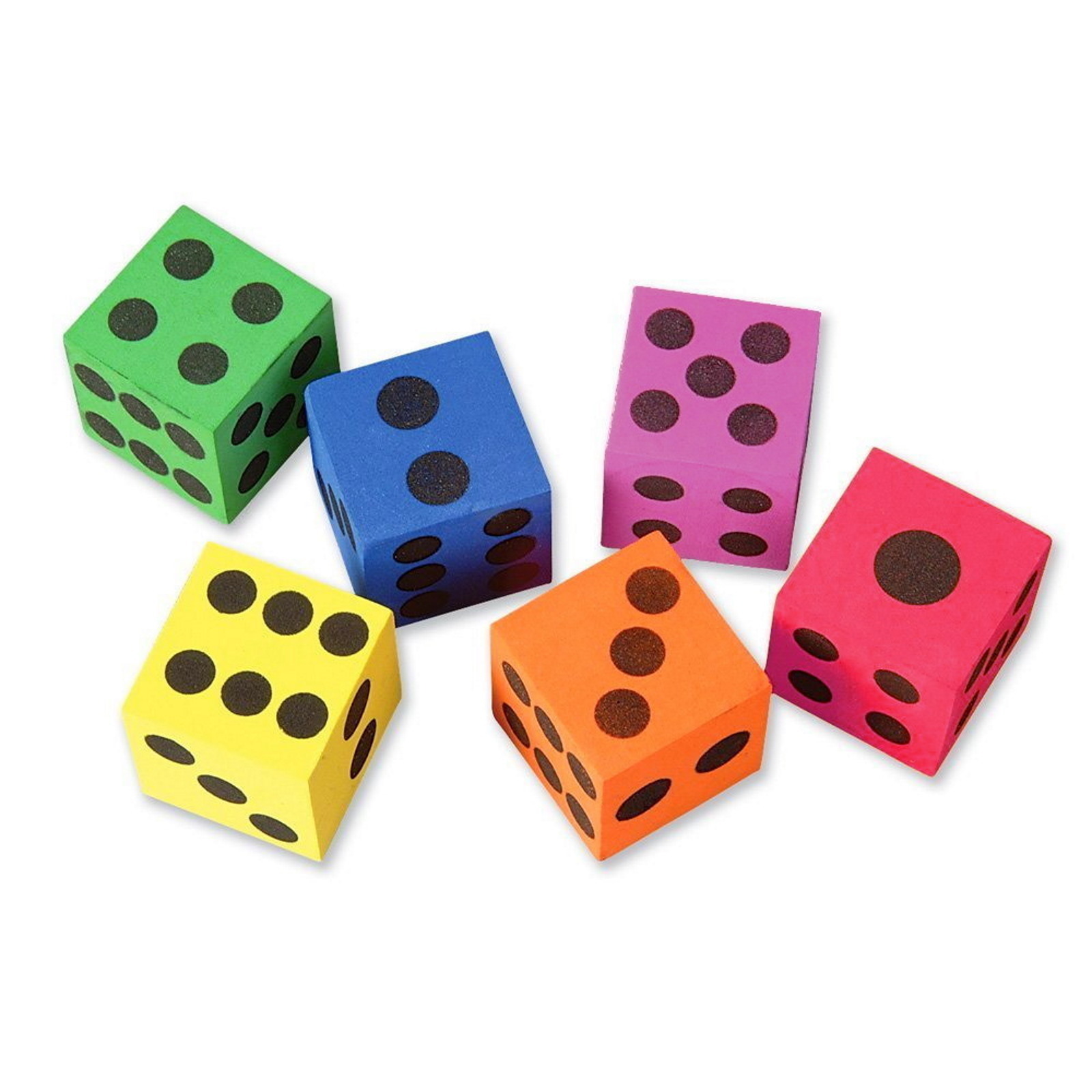 Coloured Foam Dice (Pack of 6)