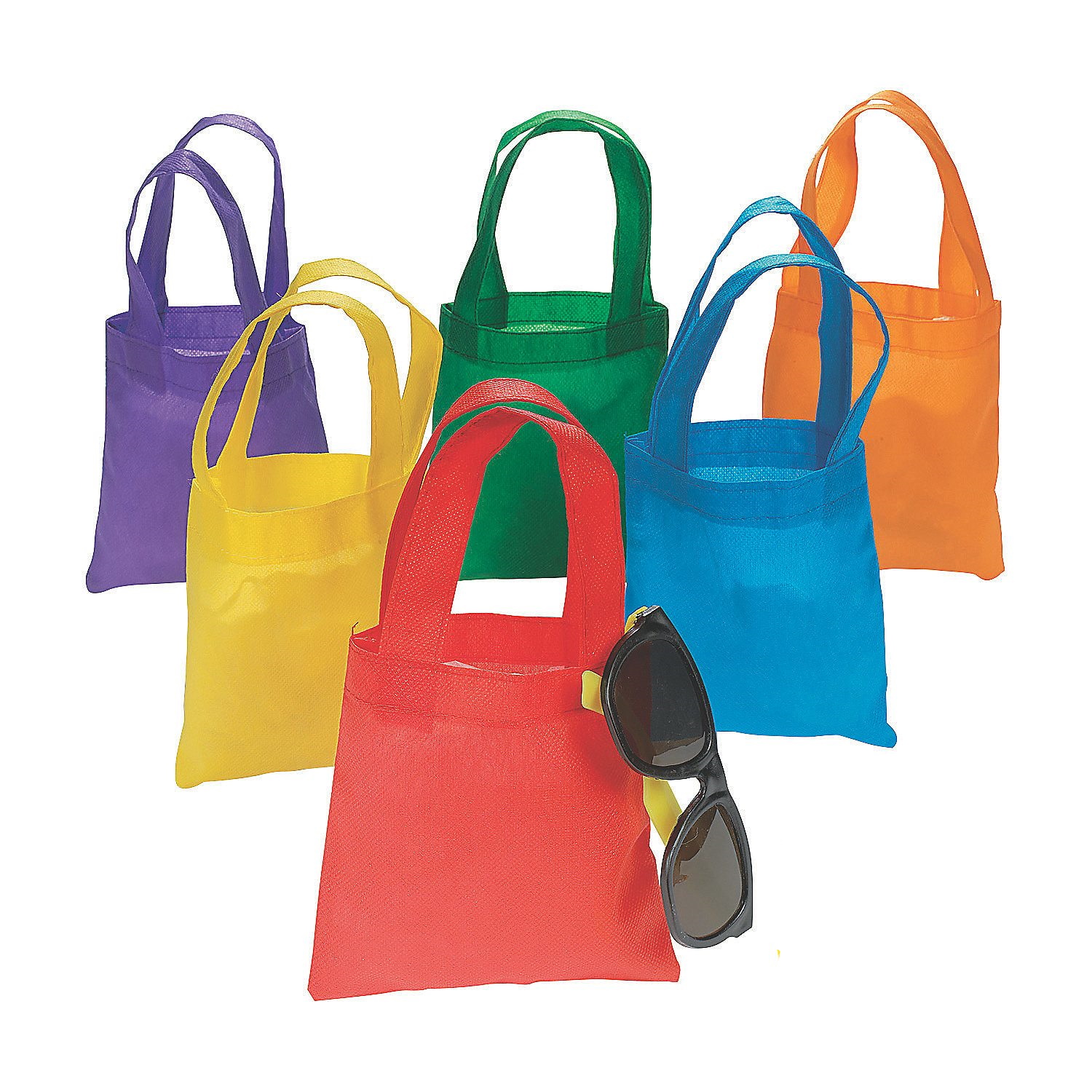 Mini Bright Tote Bags (Pack of 12)