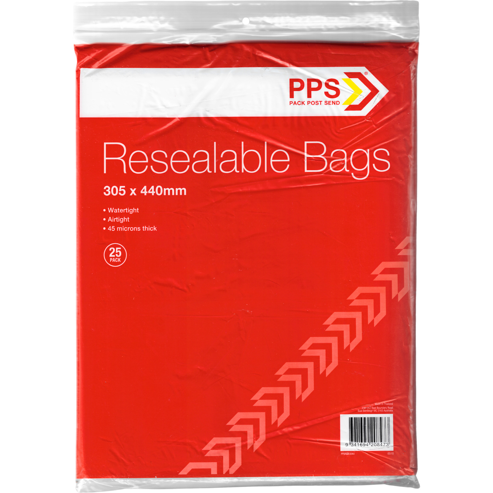 Clear Resealable Snap Lock Bags 30.5cm x 44cm (Pack of 25)