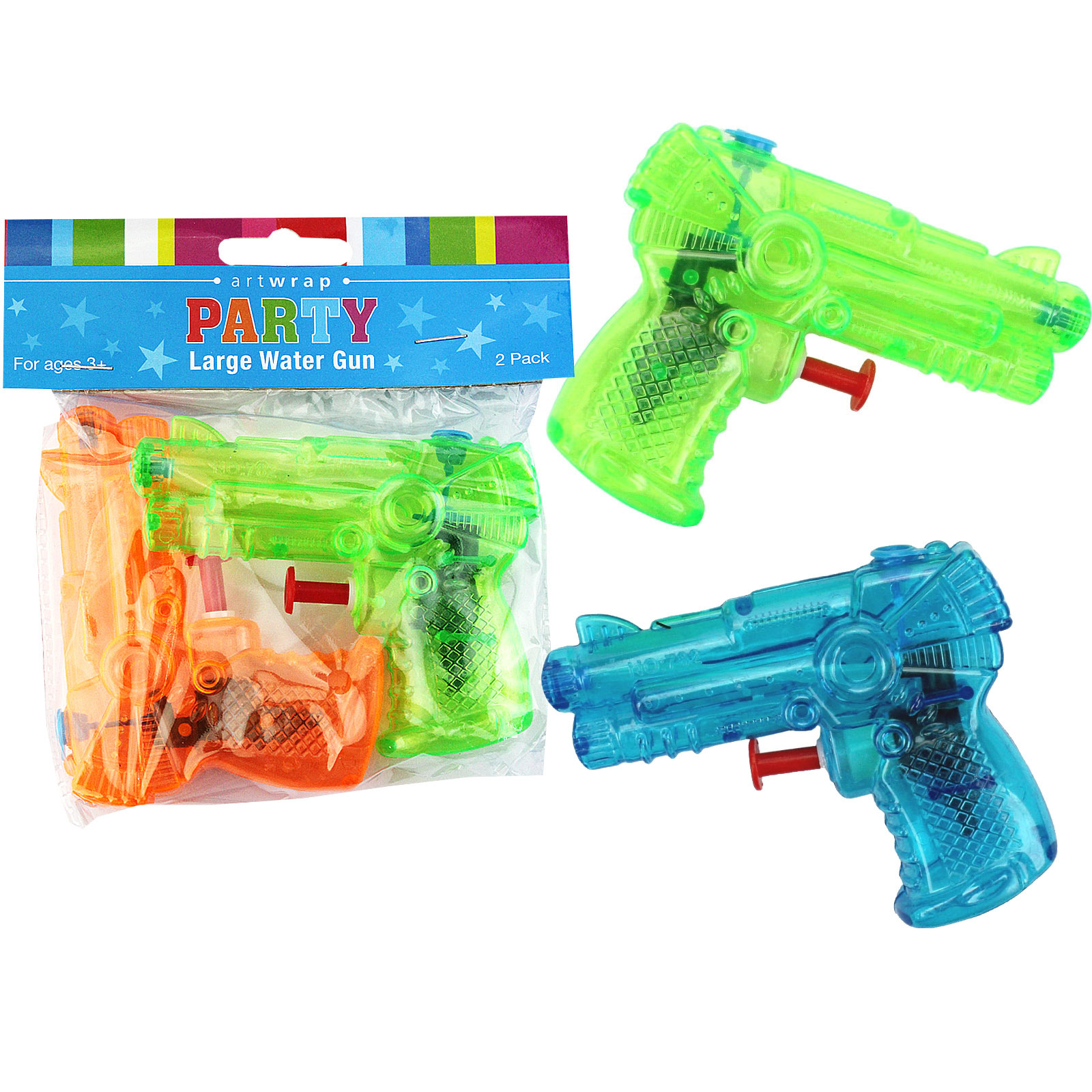 Coloured Water Squirt Guns (Pack of 2)