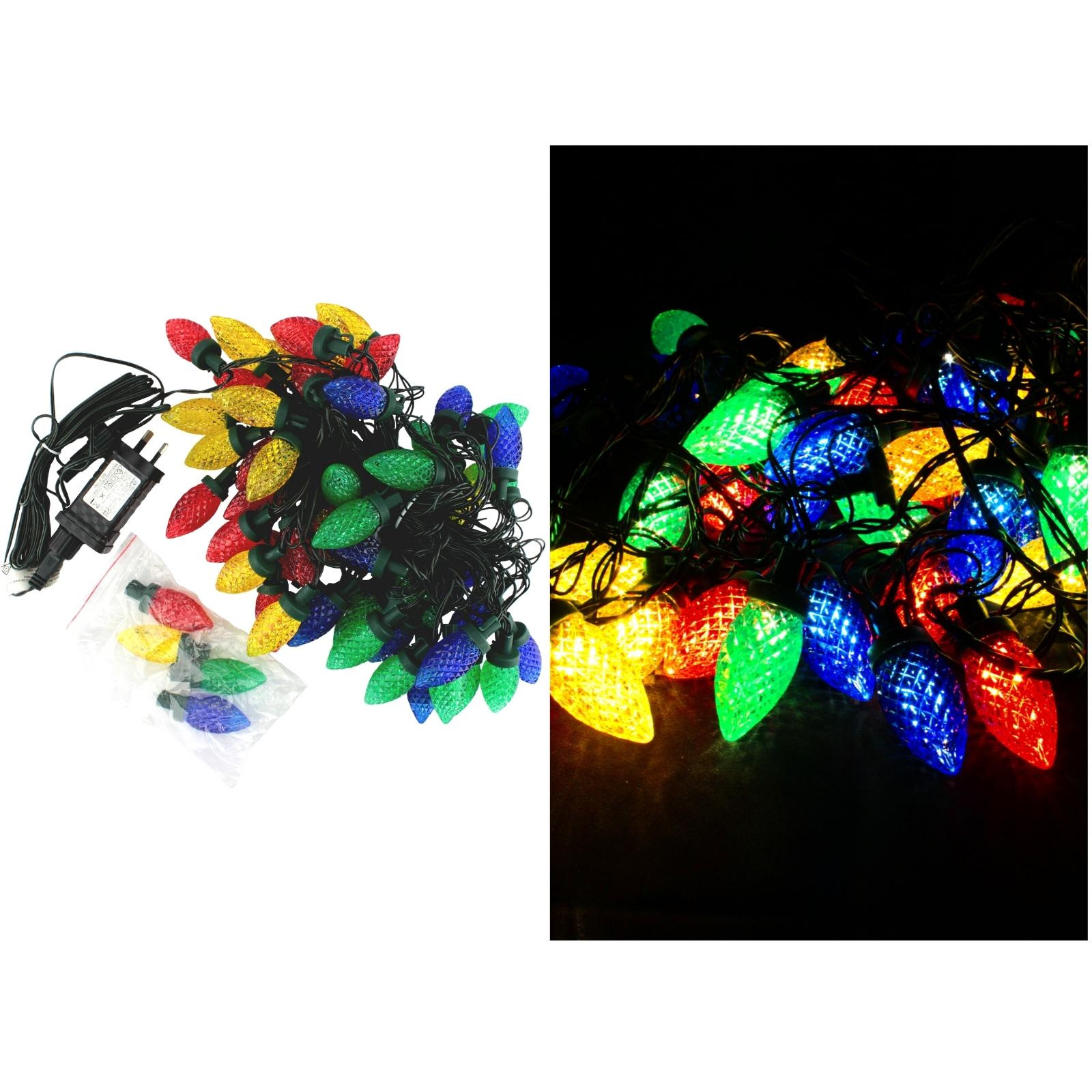 50 Coloured Pinecone LED Connectable String Lights 9.8m
