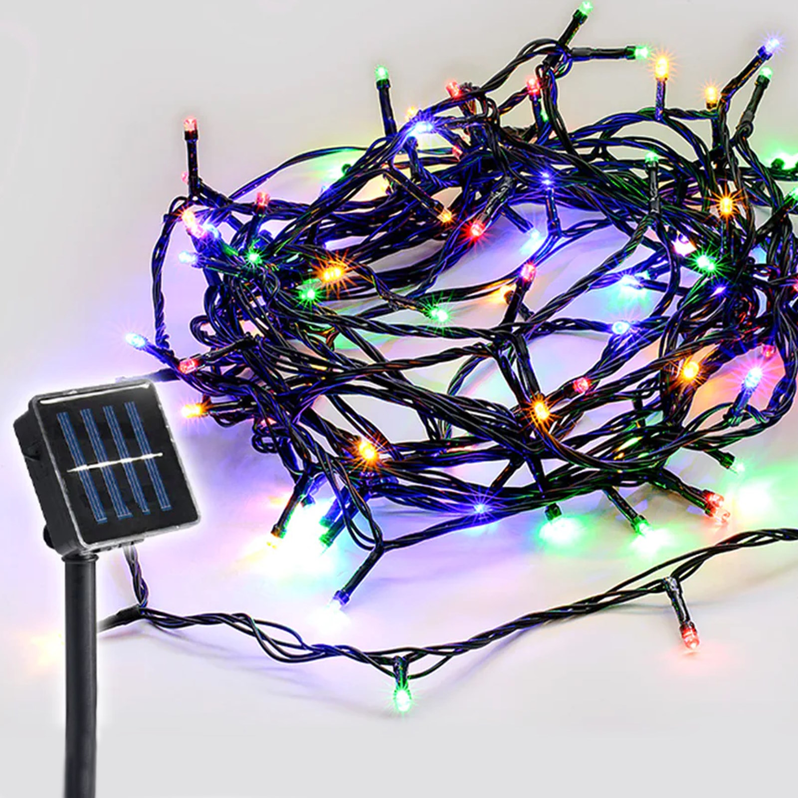 100 Multicolour Solar LED Fairy Lights 4.9m 