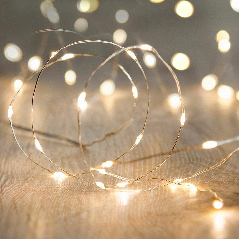 40 Micro Warm White Battery Operated LED String Lights 3.9m