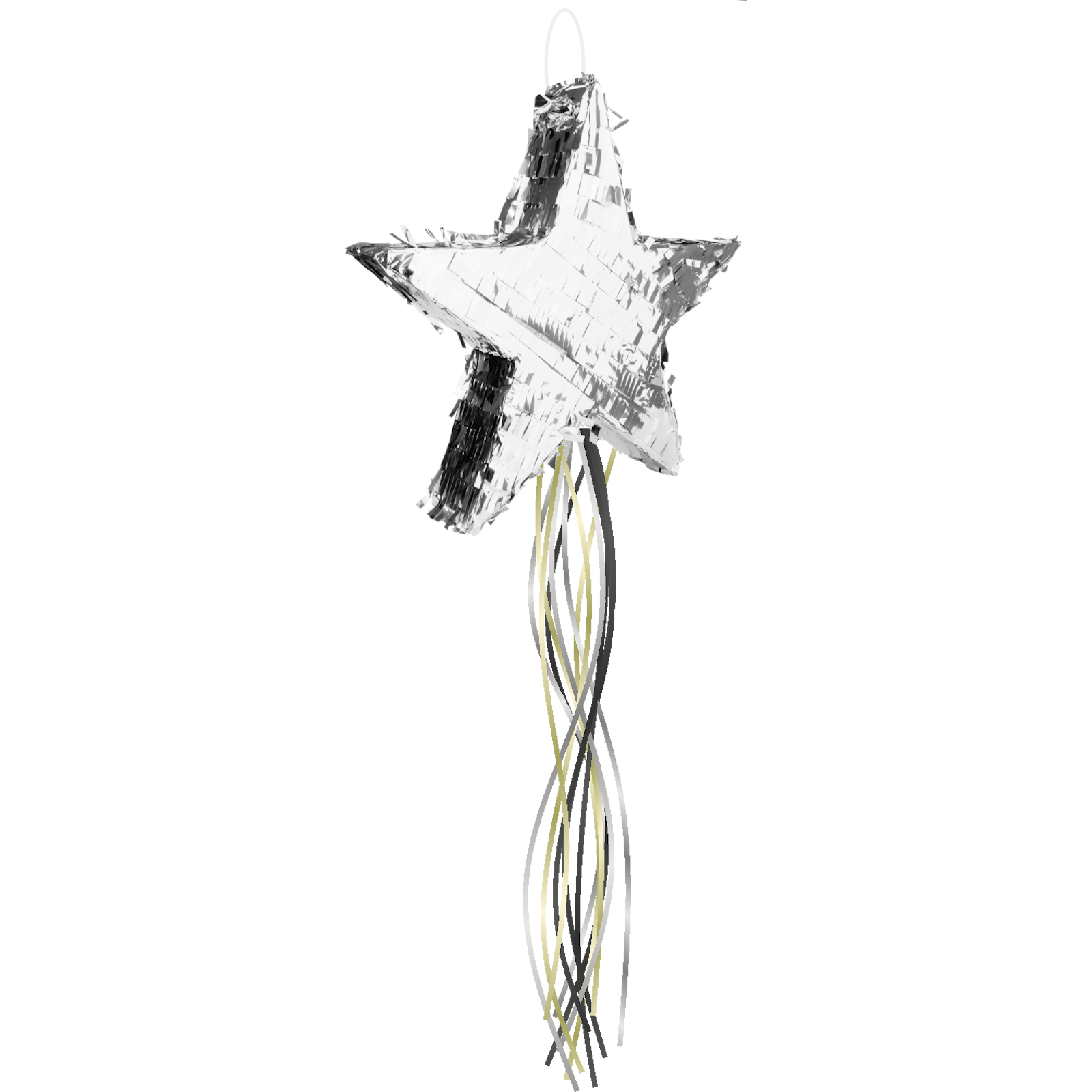 Silver Star Foil Pull String Pinata