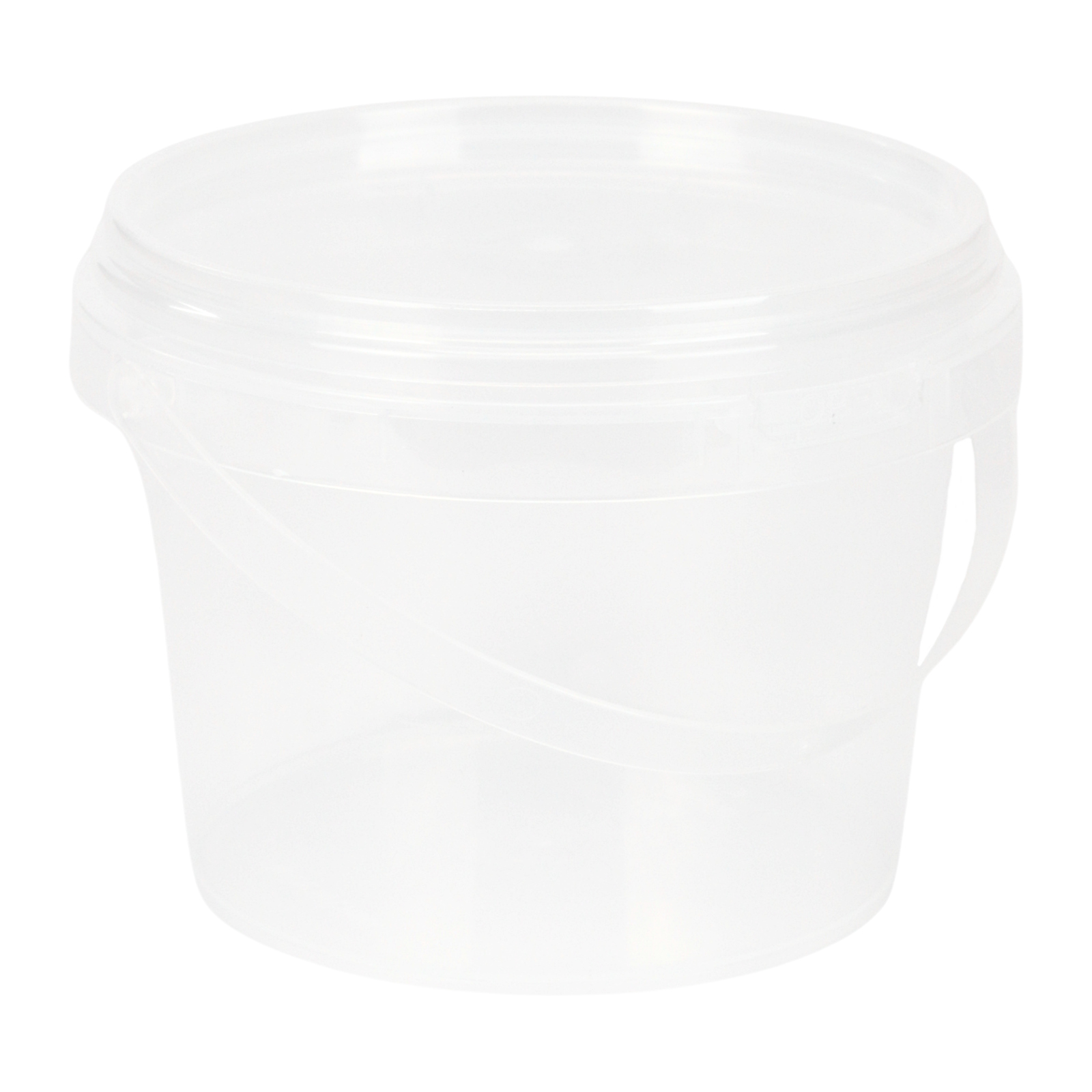 Clear Plastic Round Container With Handle 300ml