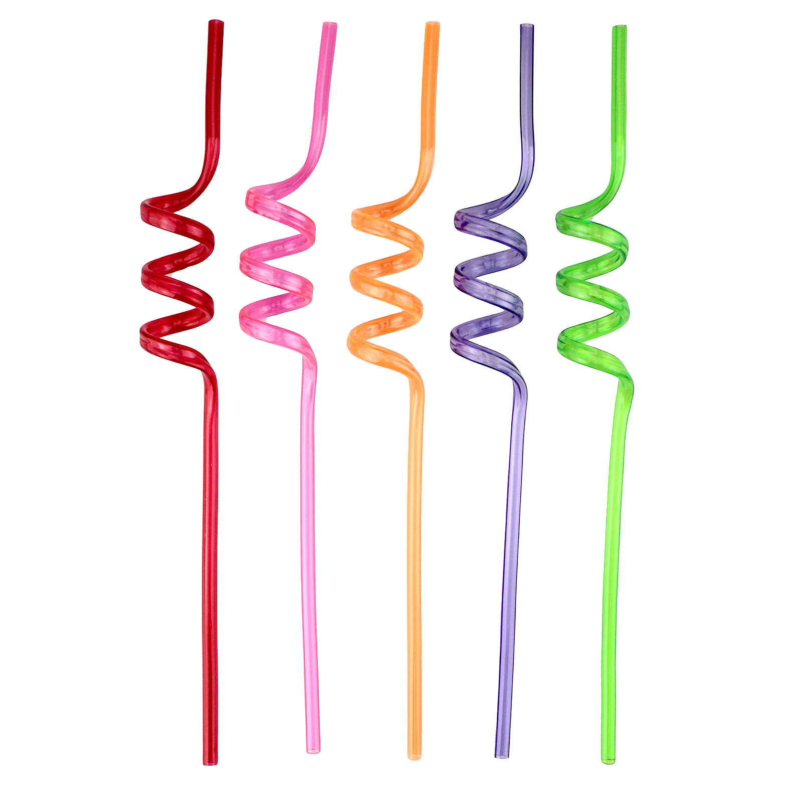 Neon Swirly Straws (Pack of 5)
