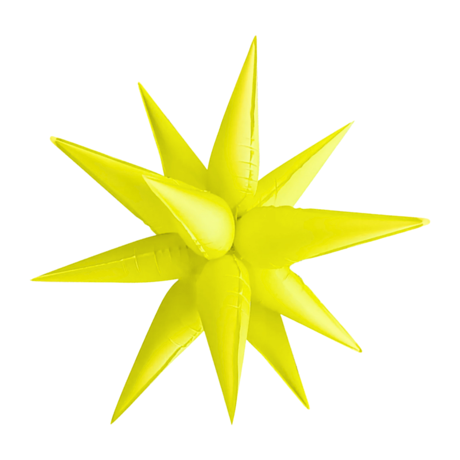 Neon Matte Yellow Supershape Starburst Balloon 65cm