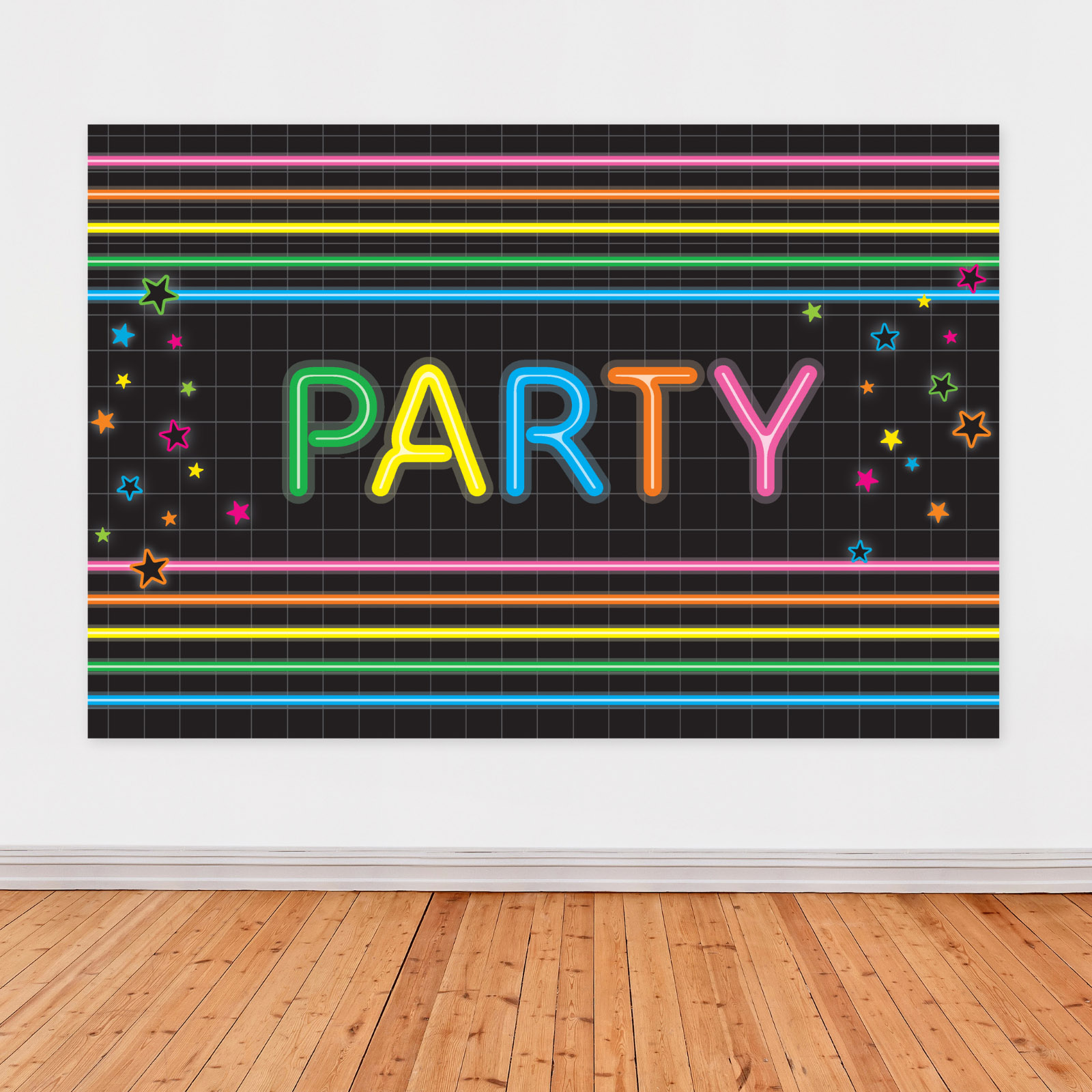Neon Party Scene Setter Backdrop