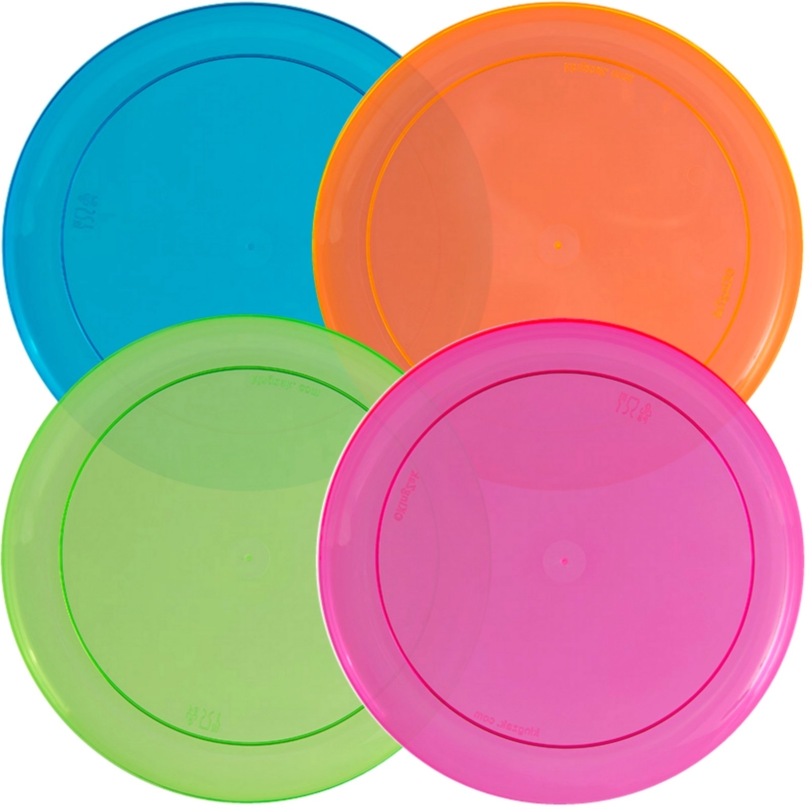 Neon Coloured Plastic Small Plates (Pack of 32)