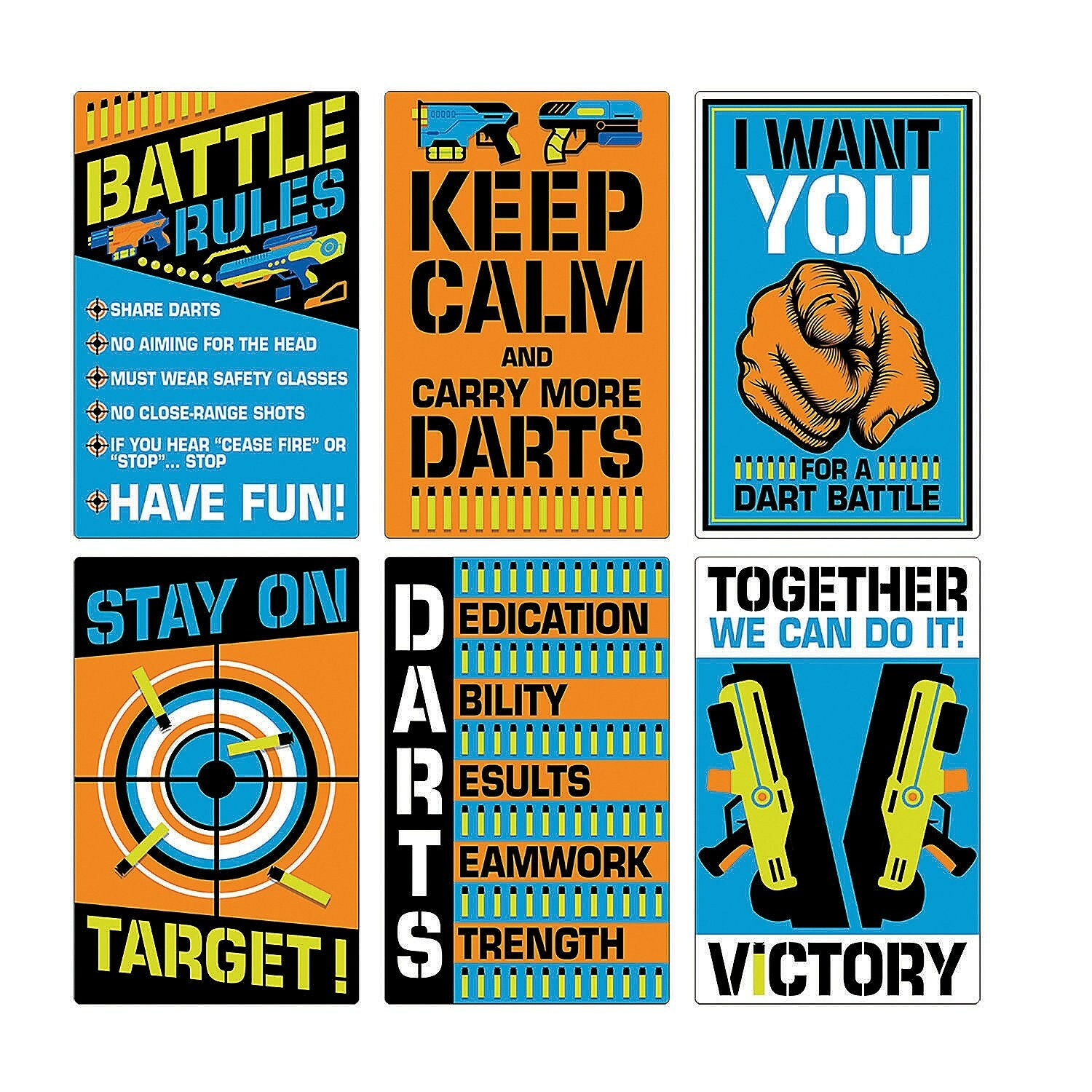 Dart Battle Wall Cutouts (Pack of 6)