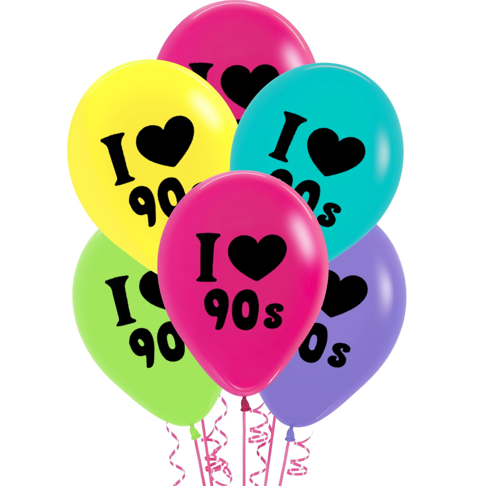 I Love the 90's Latex Balloons (Pack of 24) 